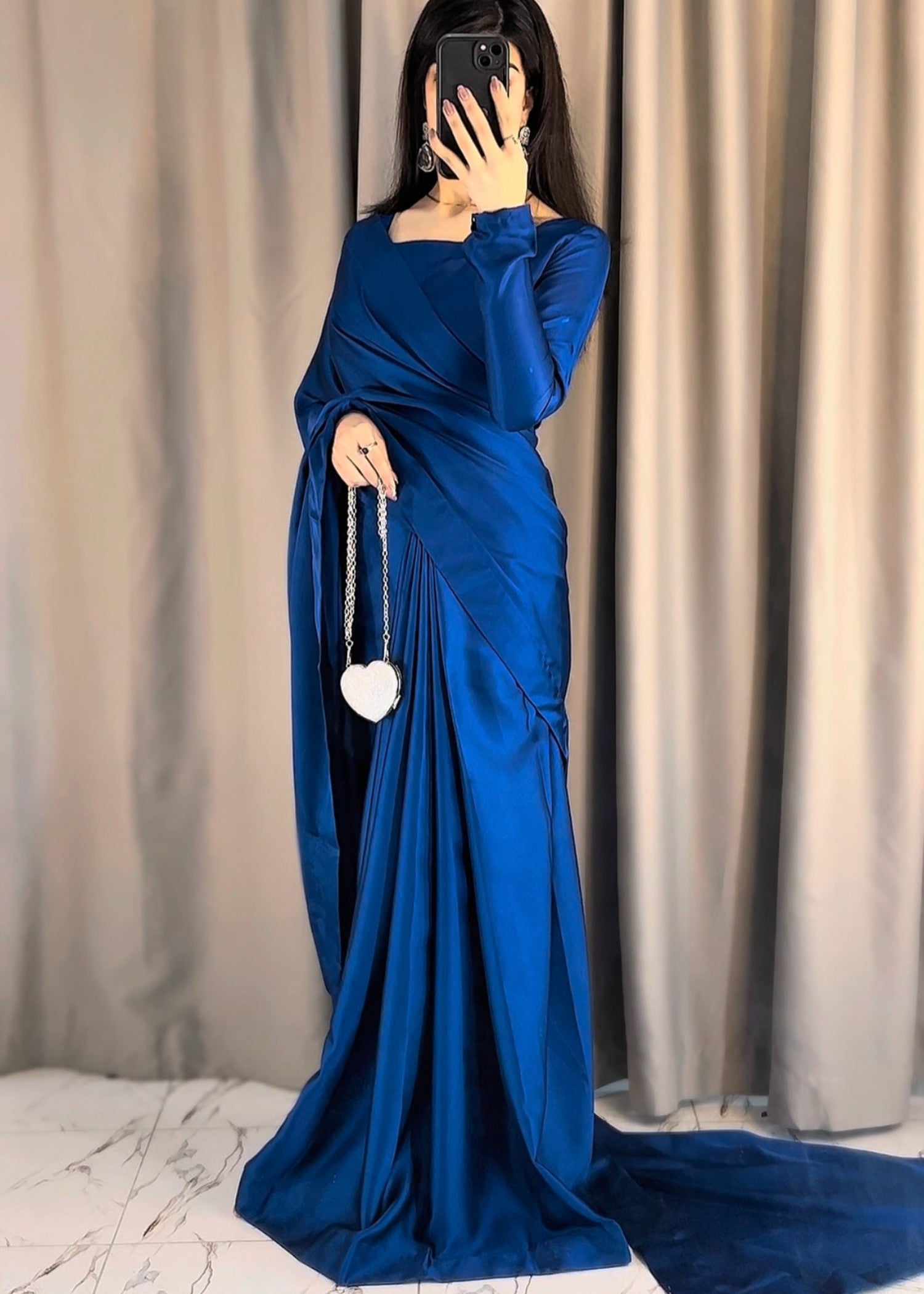 silk Saree in Sapphire blue