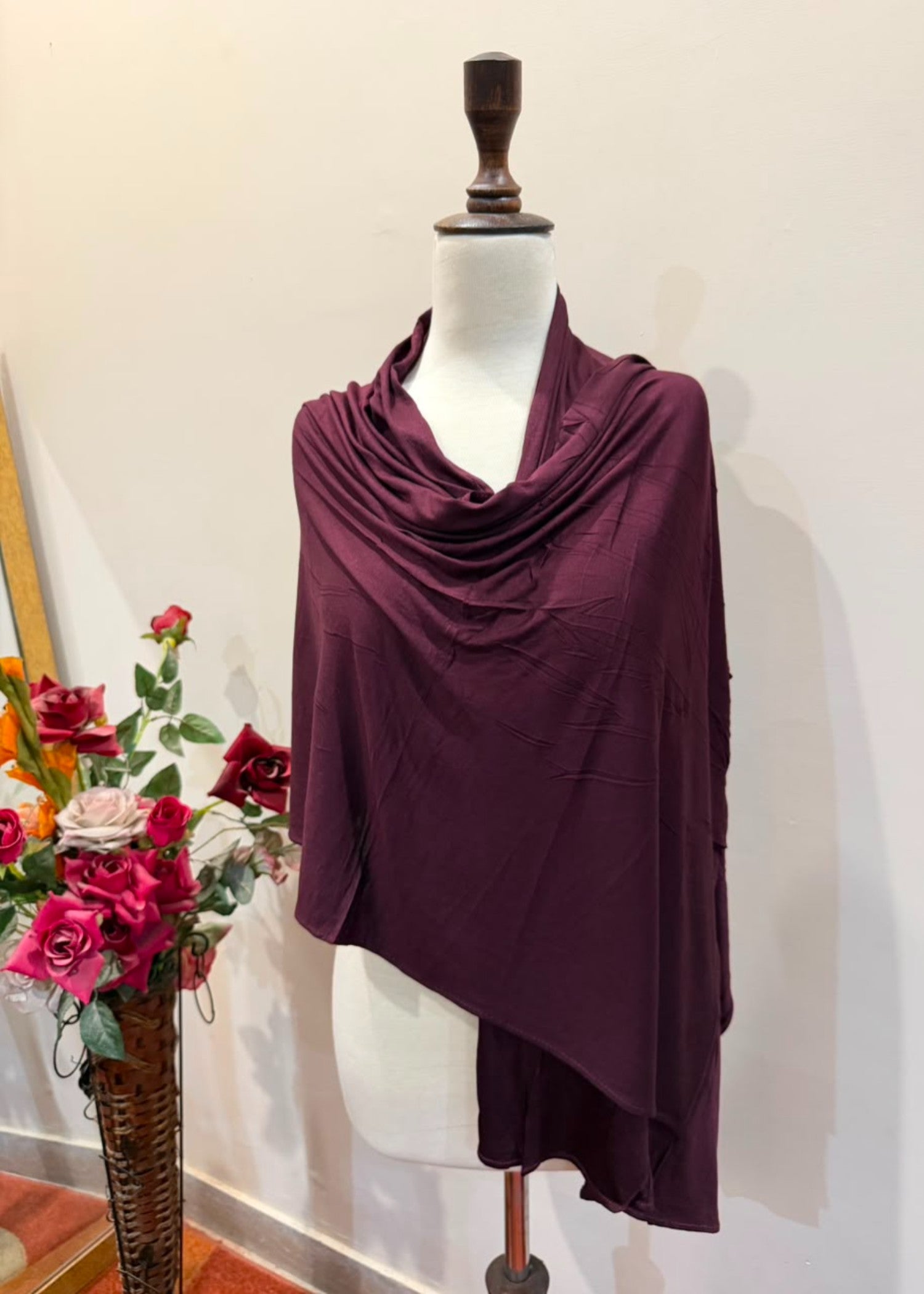 jersey knit Hijab in Burgundy