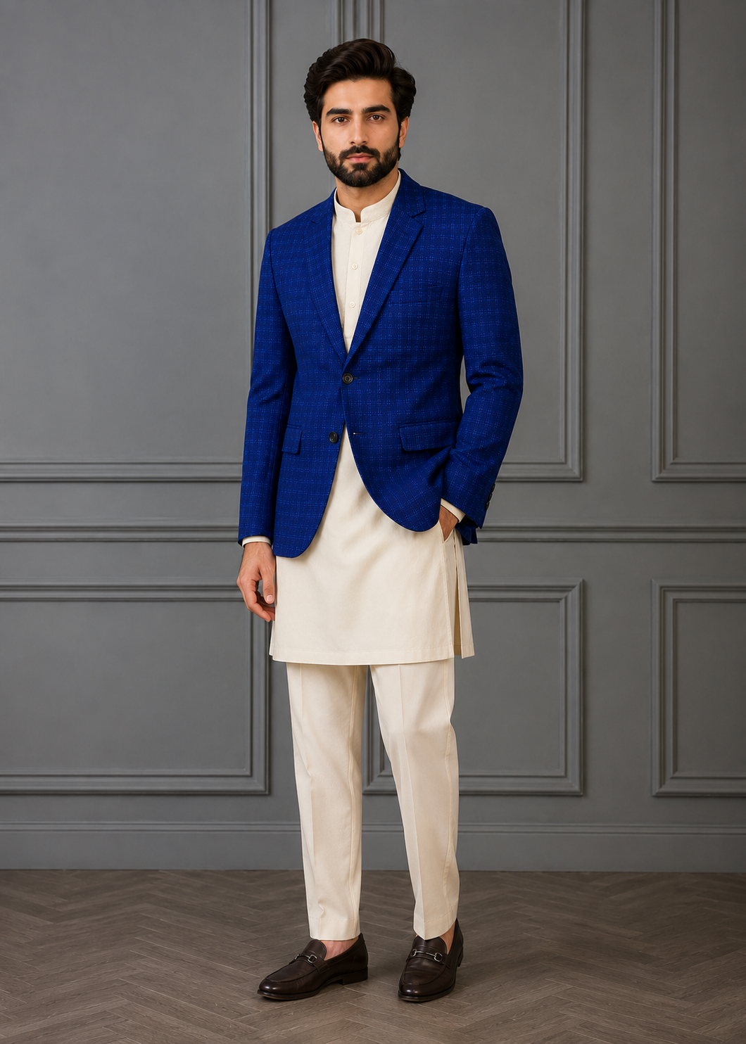tropical Blazer in Royal blue