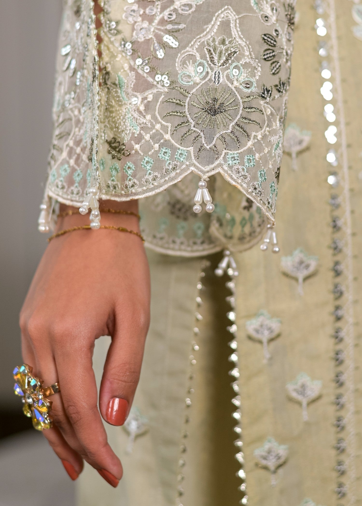 cotton masuri Kurta Set in Pistachio green