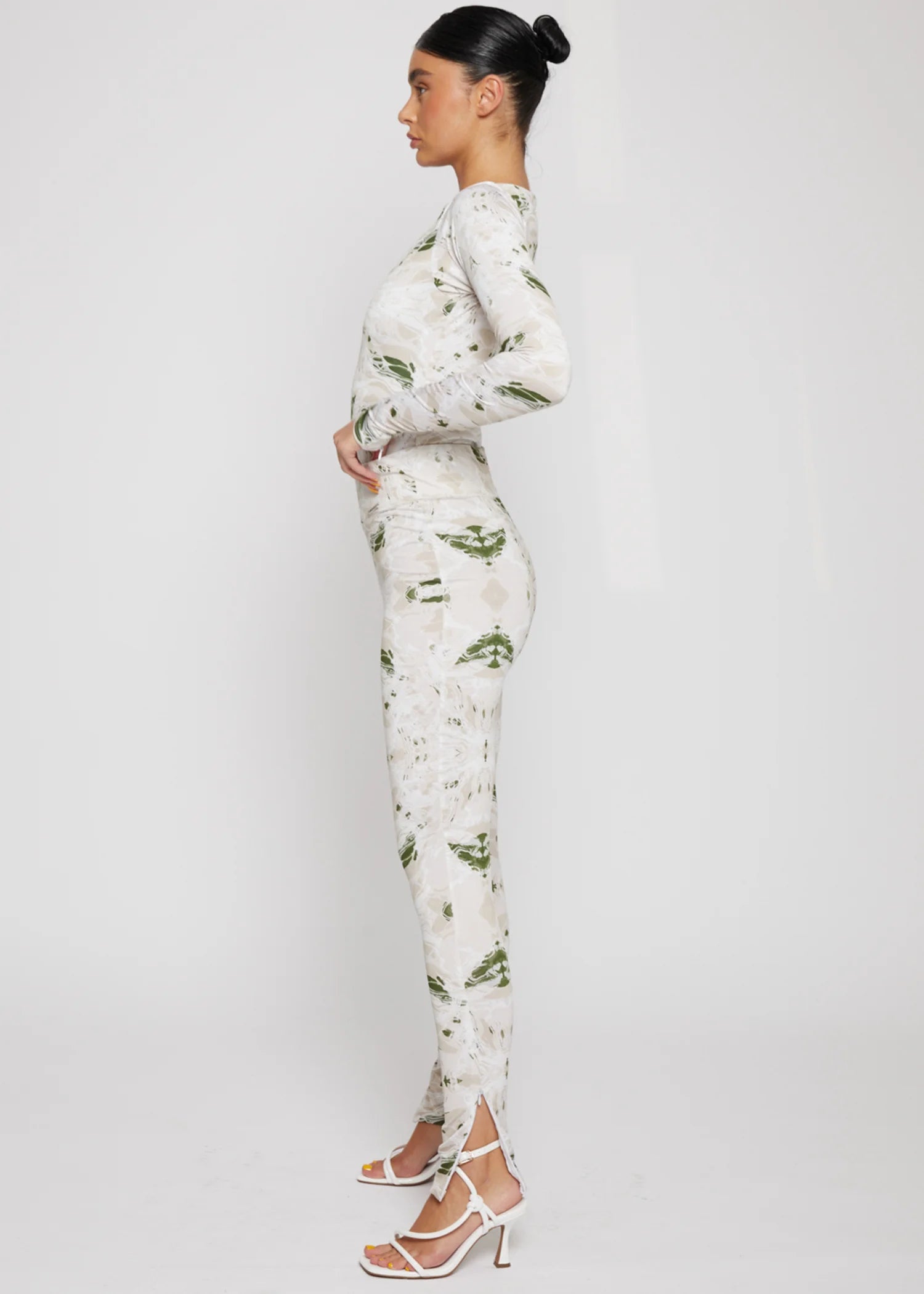 polyester-spandex Leggings in White