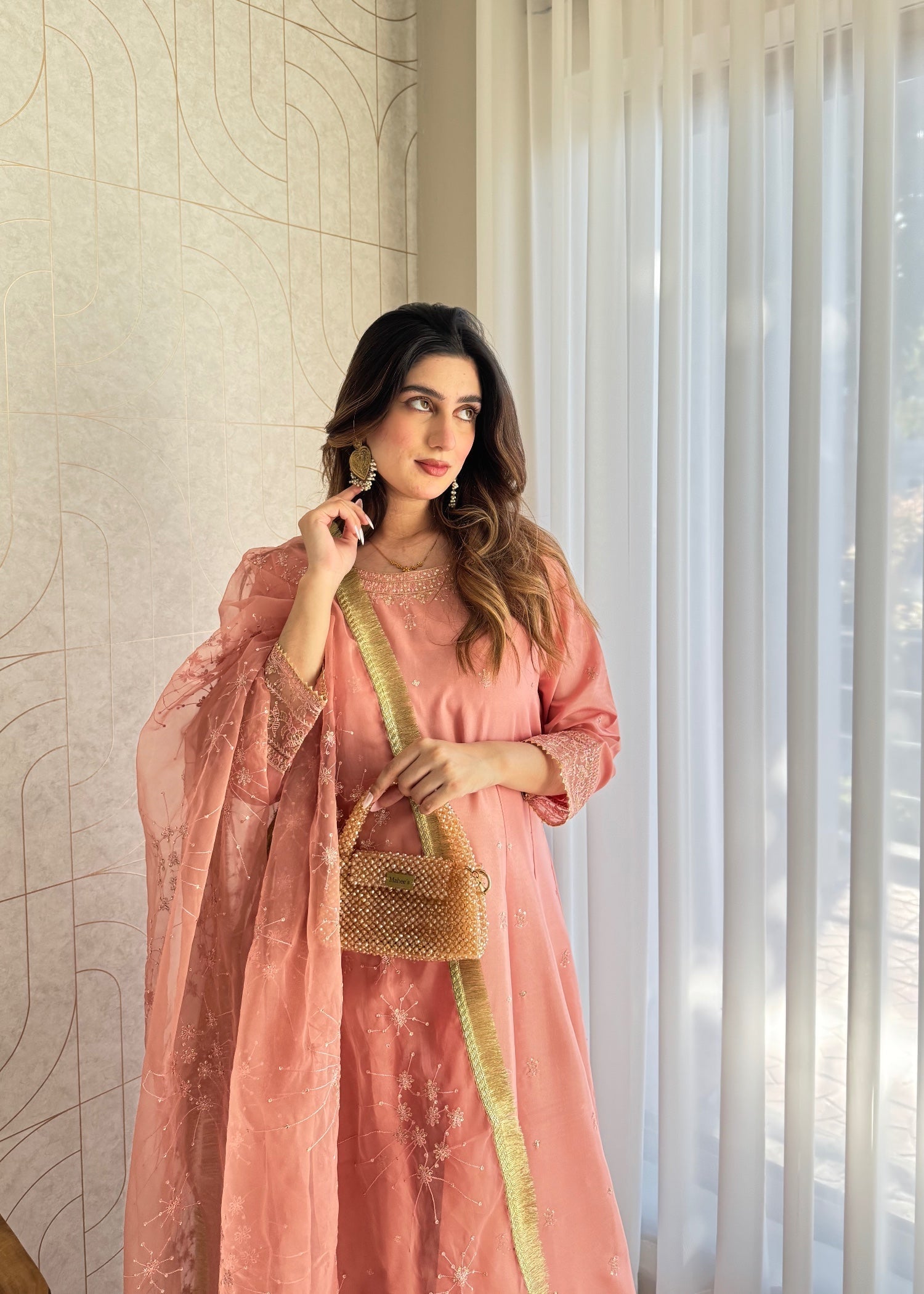 kattan silk Maxi in Pink