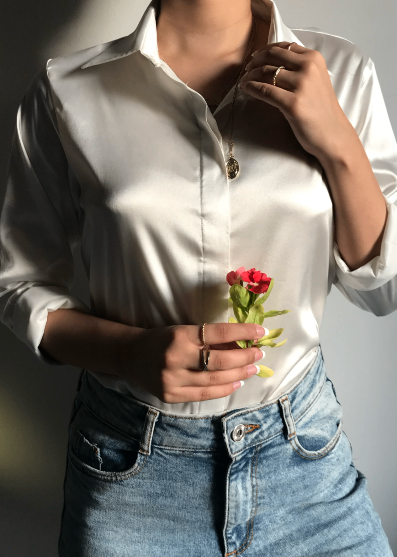 silk Formal Shirt in Ivory
