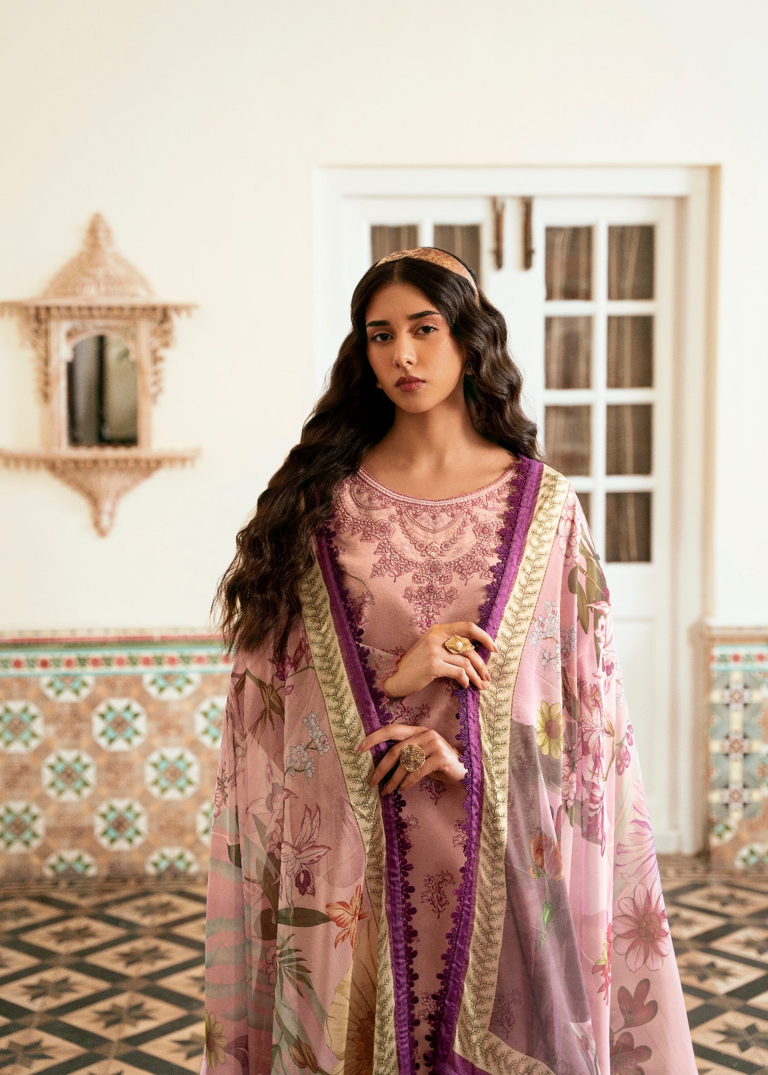 pure cotton Unstitched in Pink