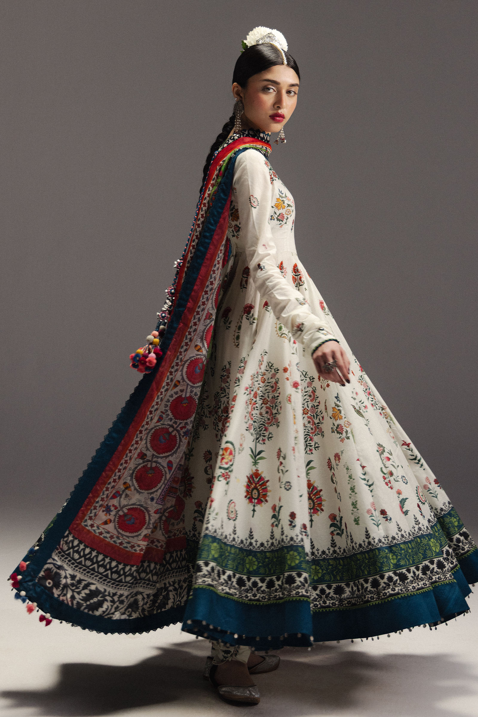Anarkali Festive Luxury Lawn – Mehruba-D10