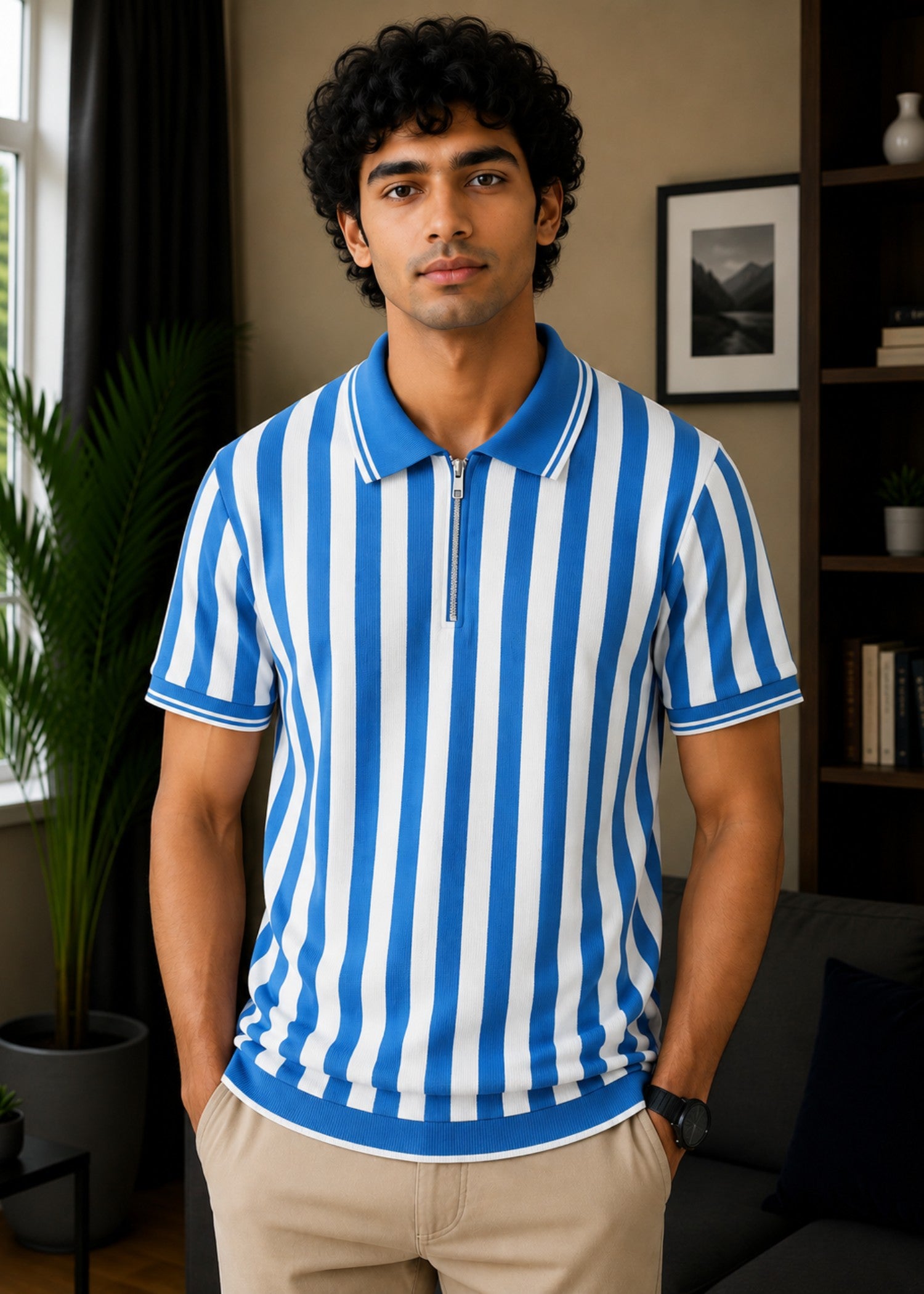 cotton Polo Shirt in Dodger blue