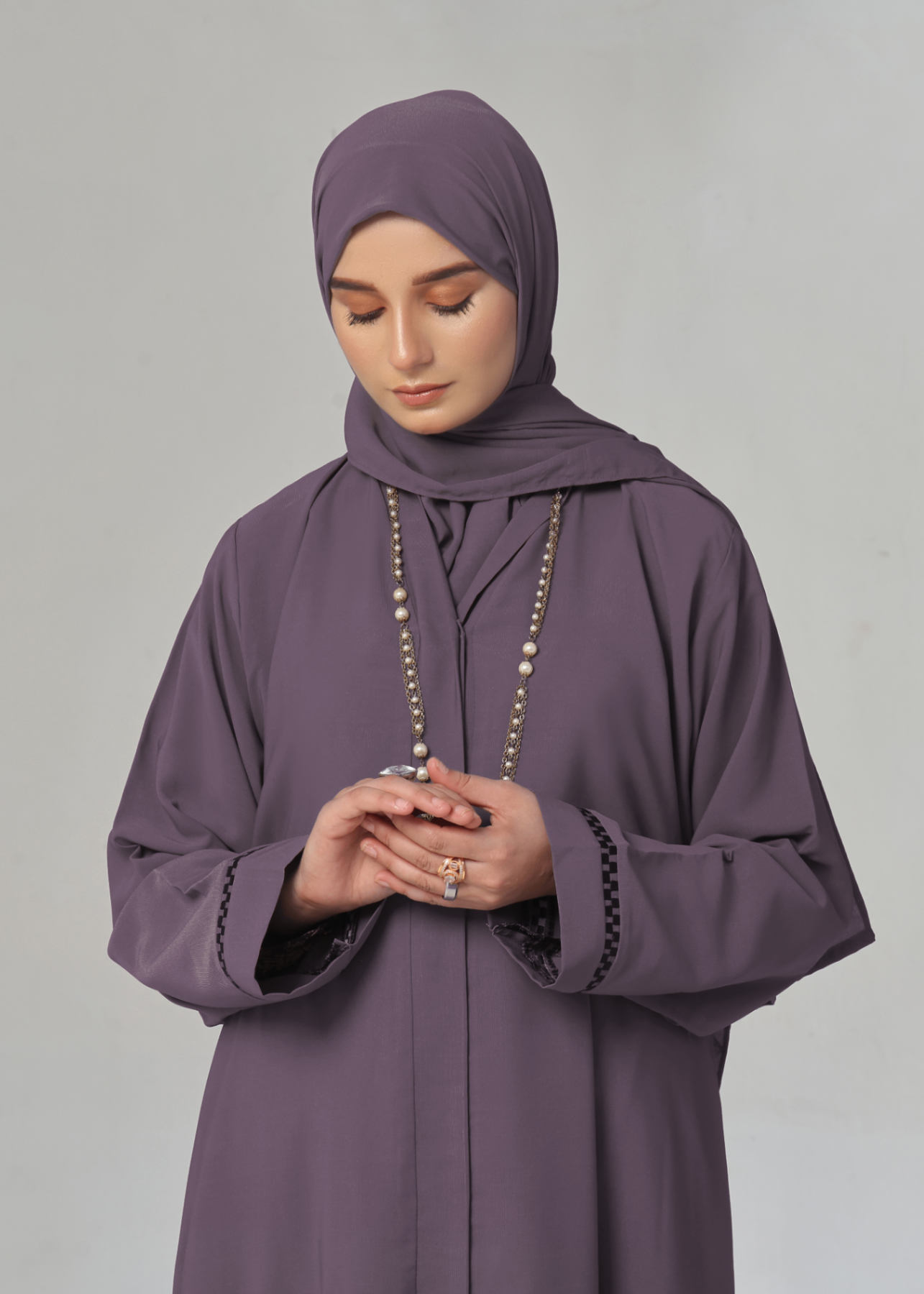 georgette Abaya in Mauve