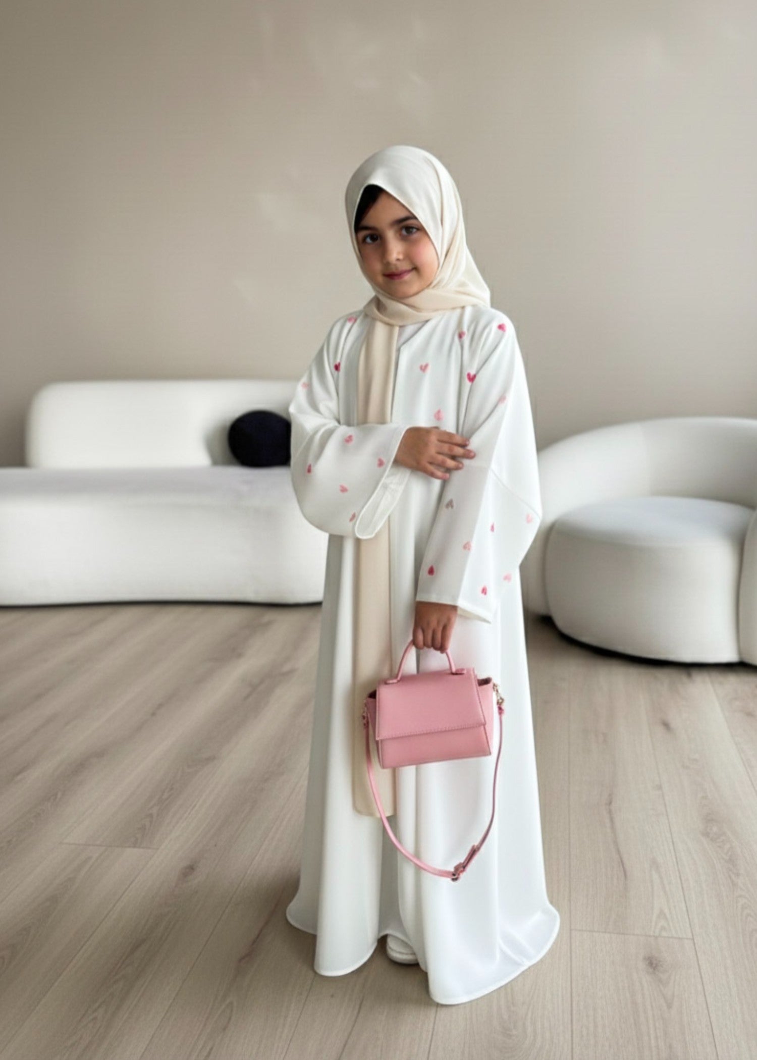 nidha Abaya in Off-white