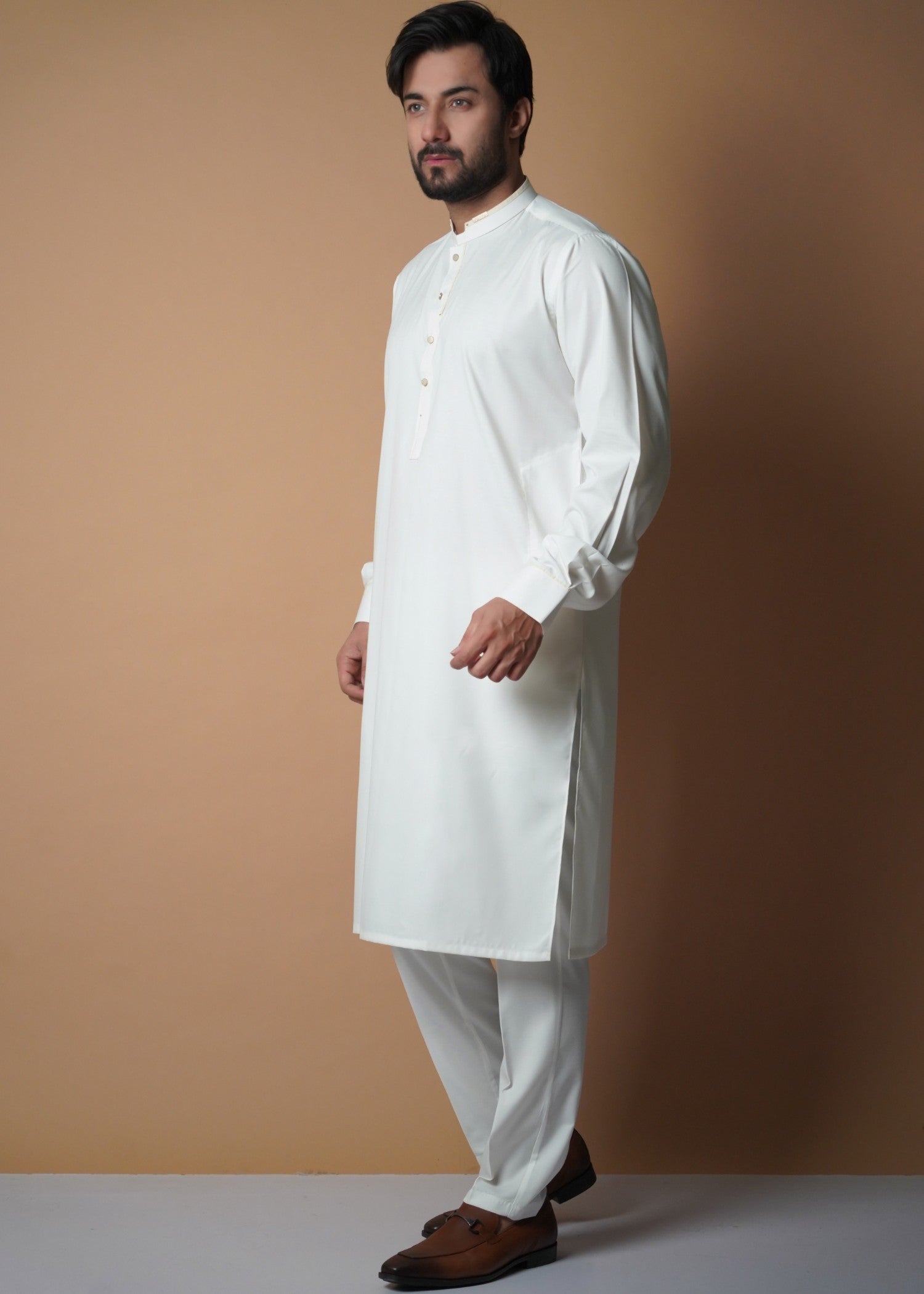 cotton viscose Kurta Set in White