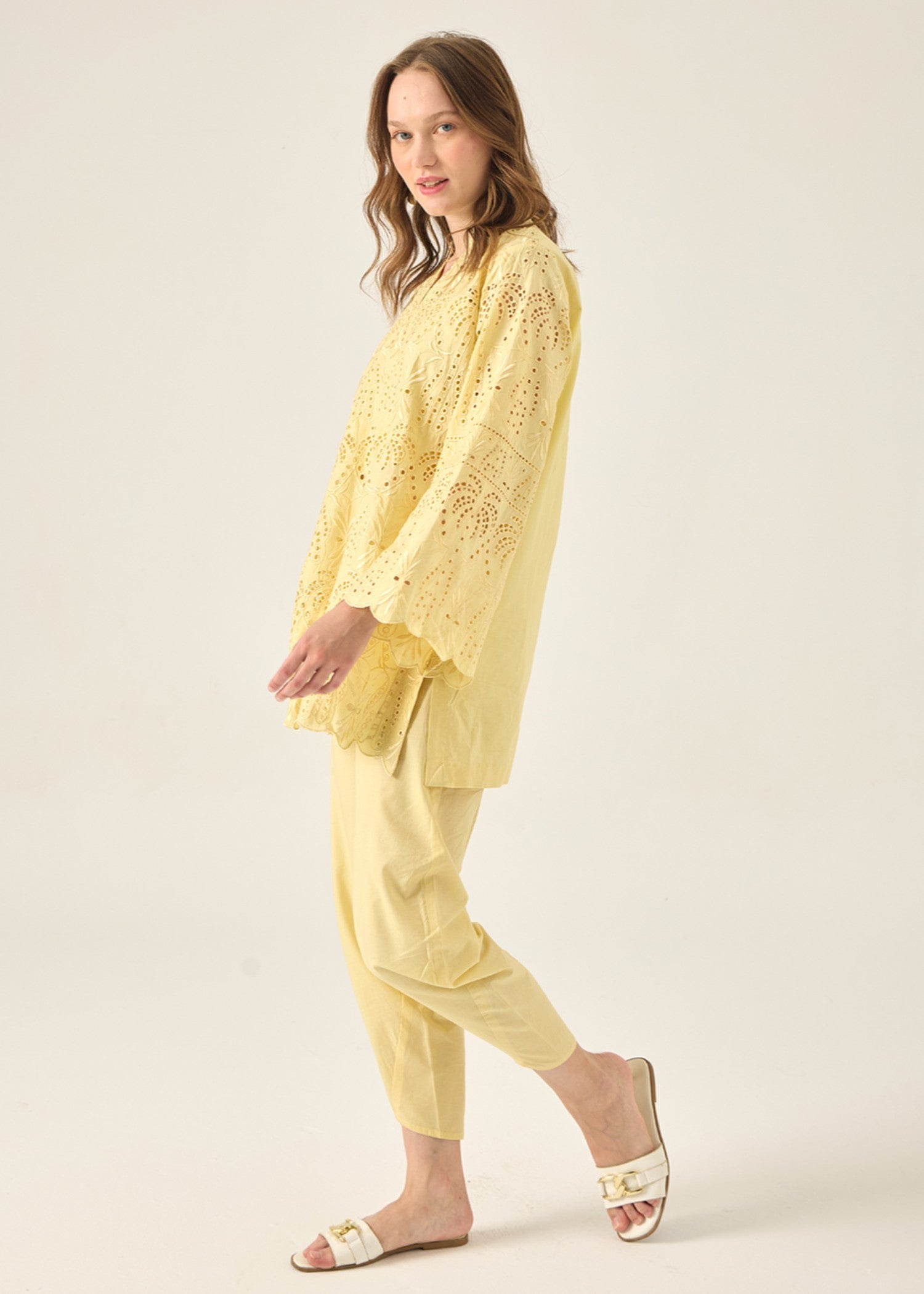 cambric cotton Co Ord Sets in Yellow