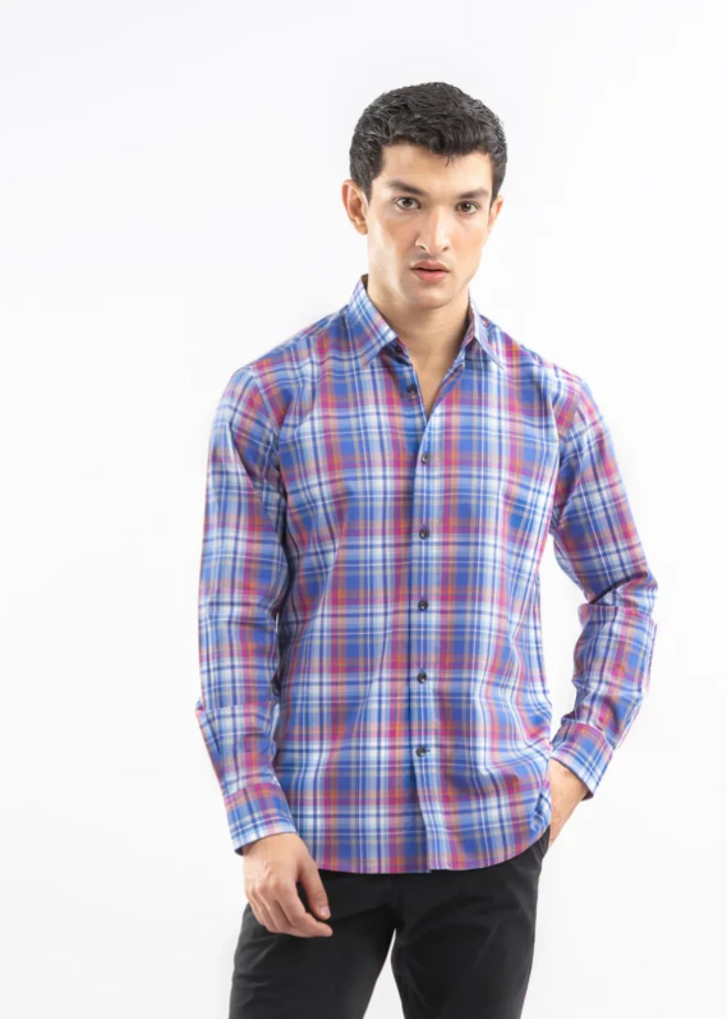 cotton Formal Shirt in Royal blue