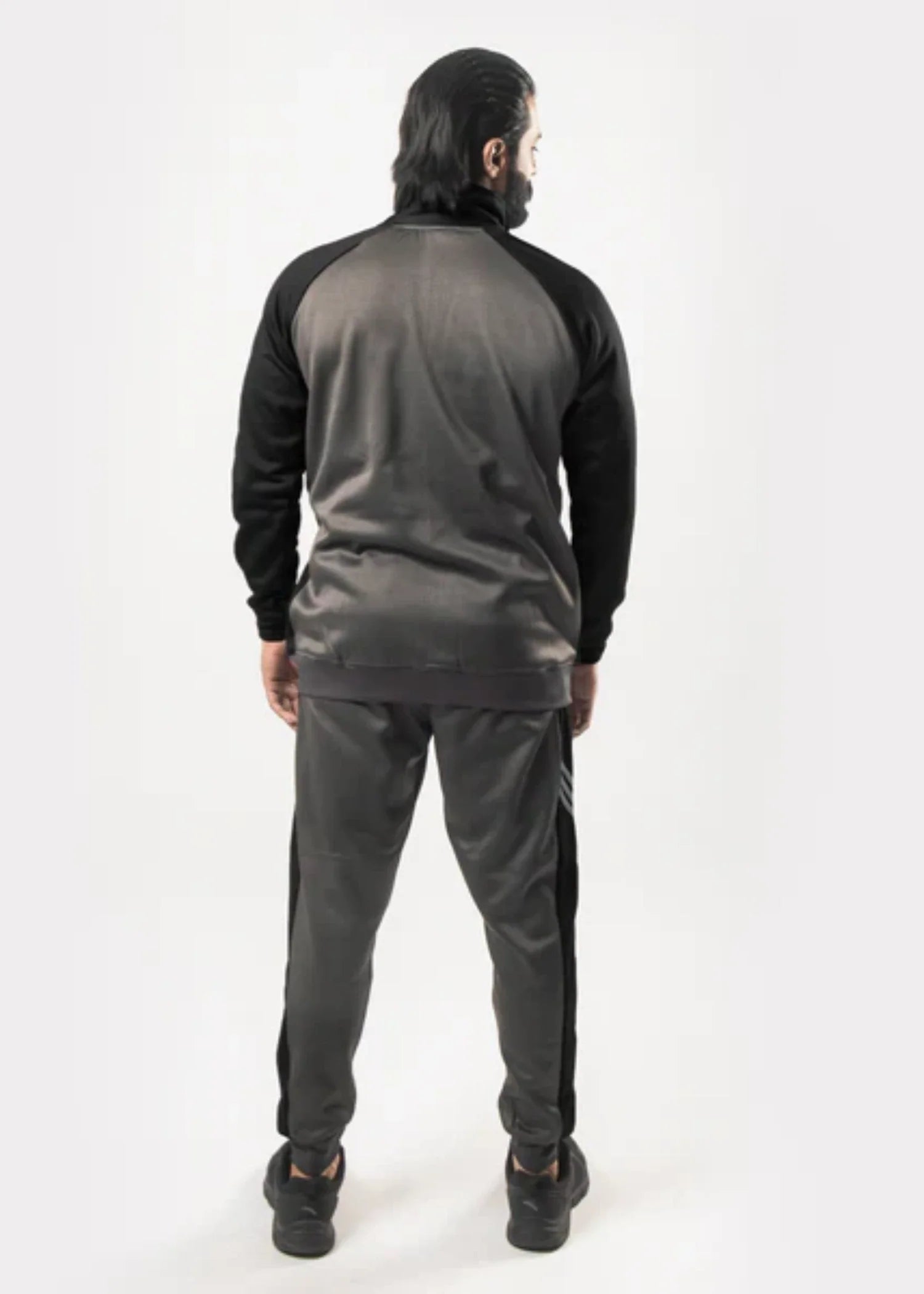 fleece Tracksuit in Black, charcoal black