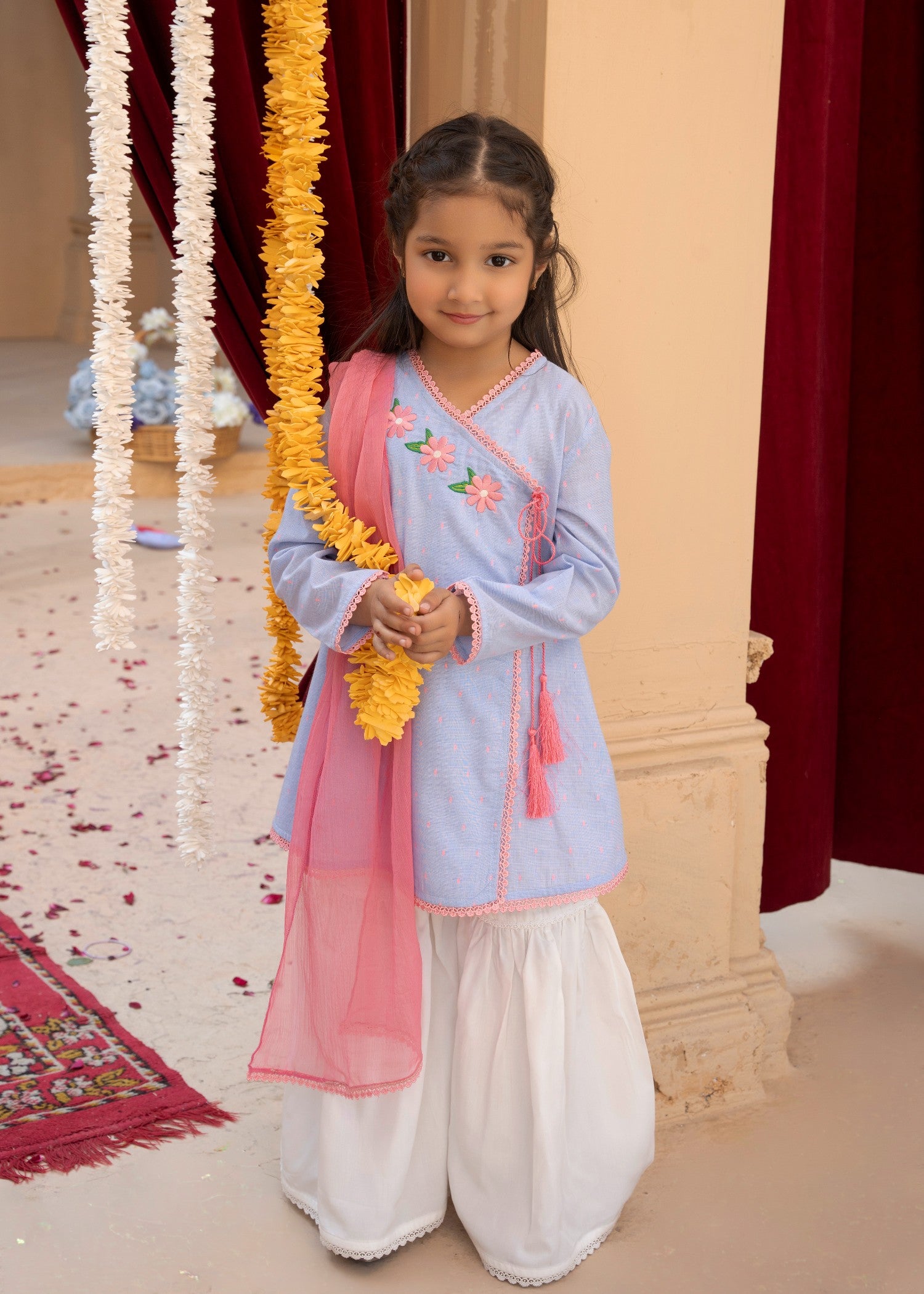 jacquard Gharara in Blue