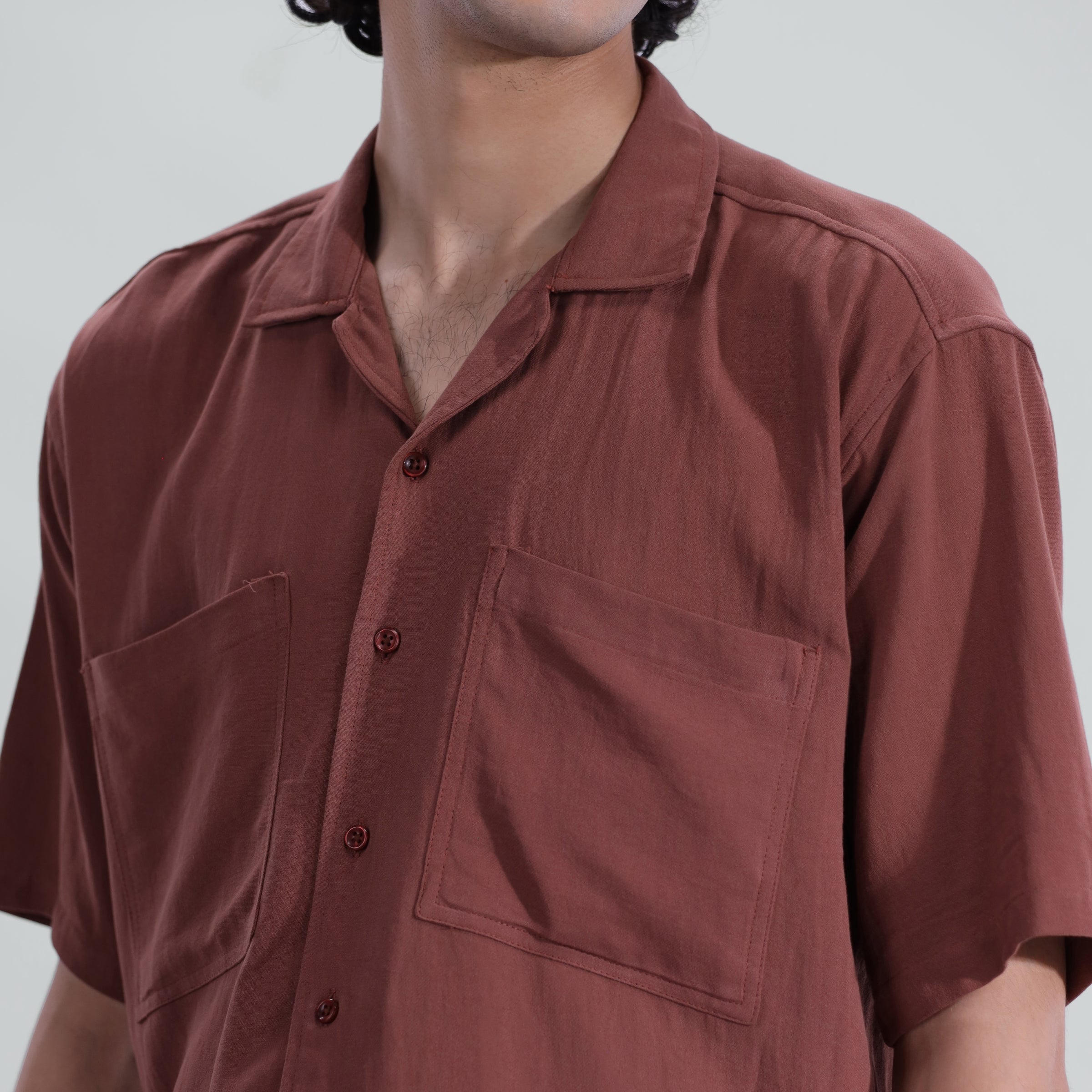 cotton Casual Shirt in Rust orange