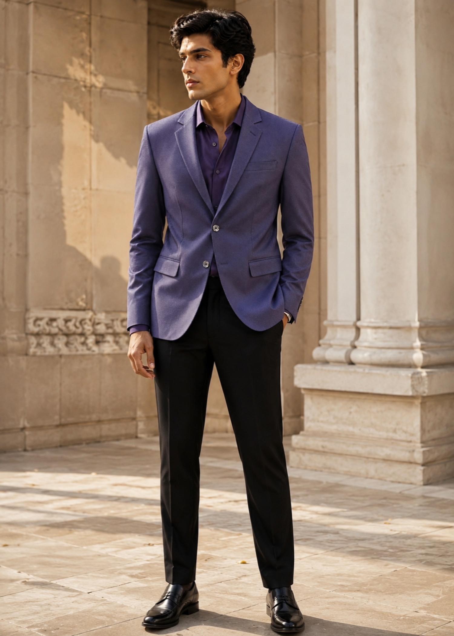 tropical Blazer in Indigo