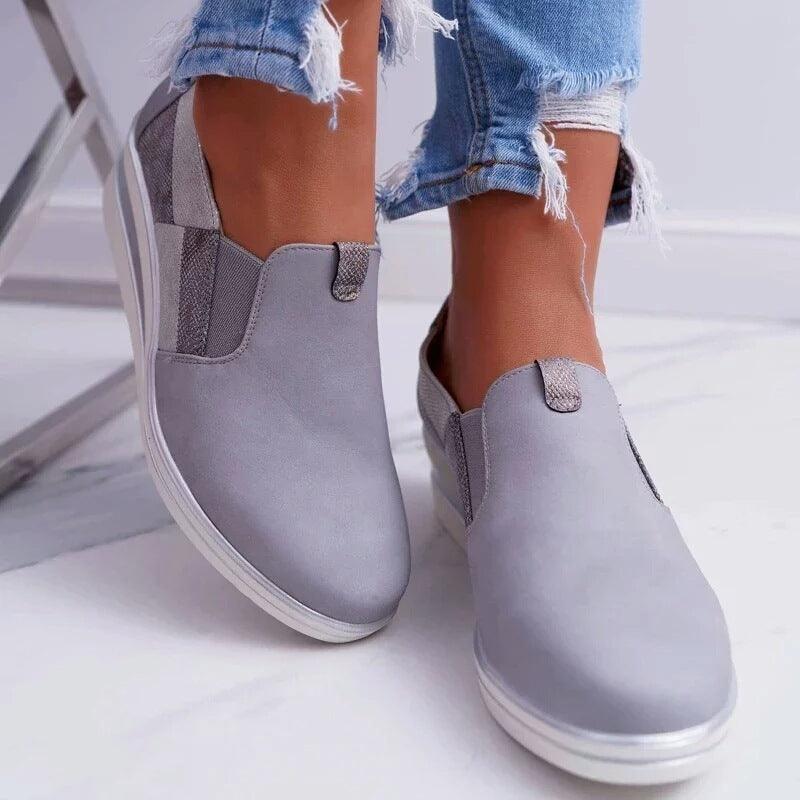 Plus Size 2020 Spring And Summer New Single Shoes Women'S Wedge Heel Color Matching Platform Loafers Sports Women'S Shoes