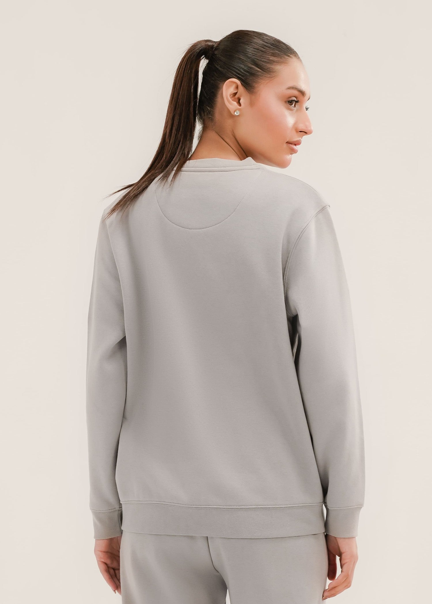 fleece Sweatshirt in Silver