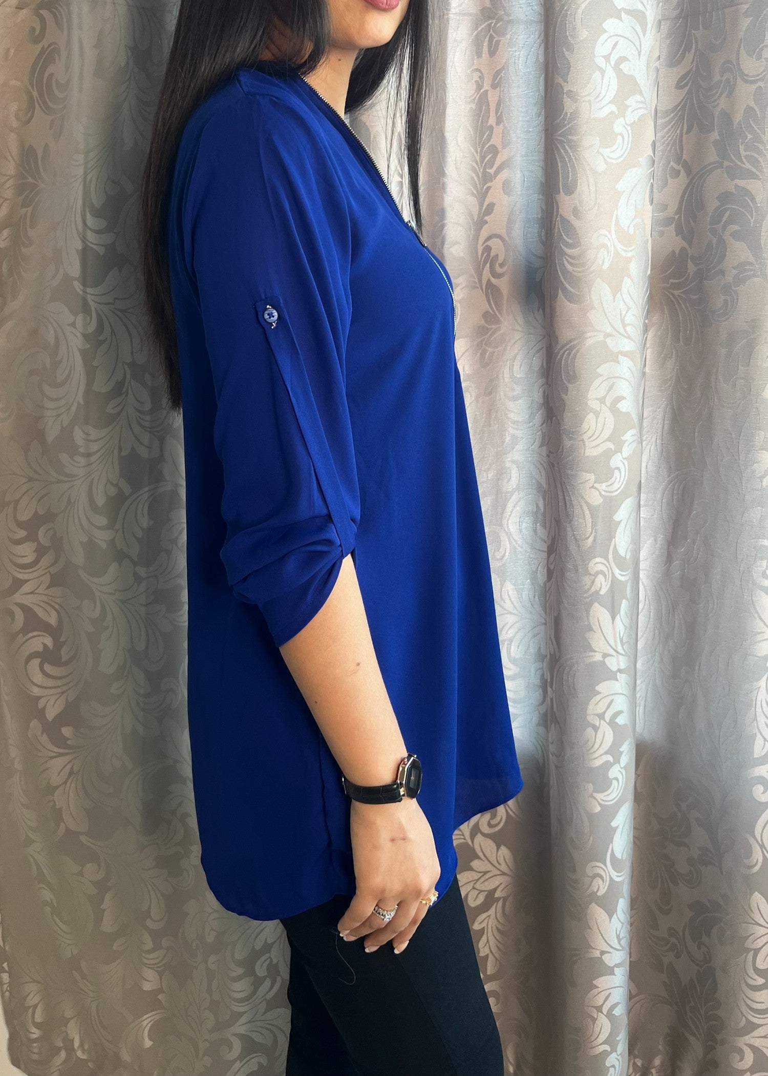 georgette Top in Dark blue