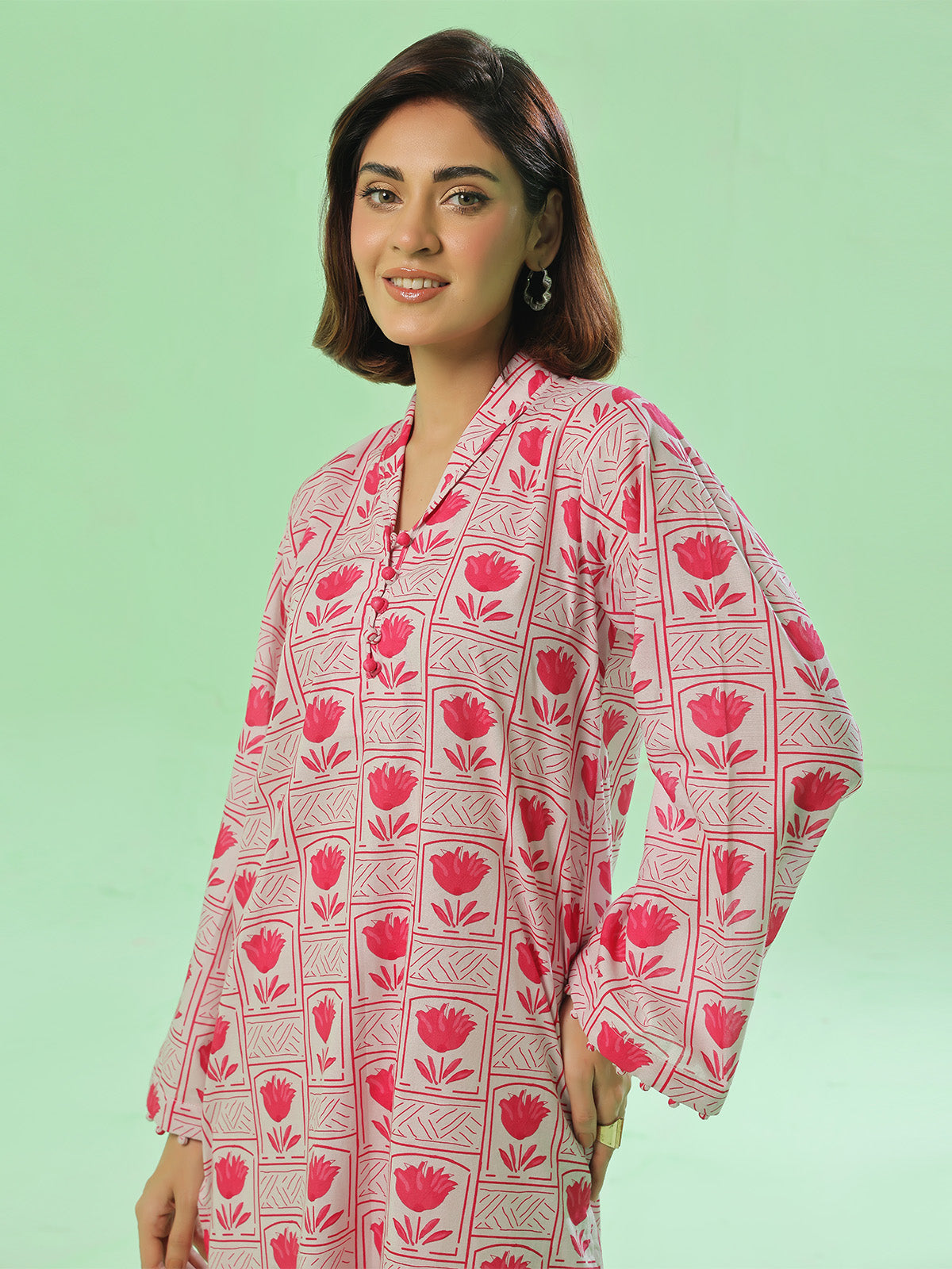 zari lawn Unstitched in Baby pink
