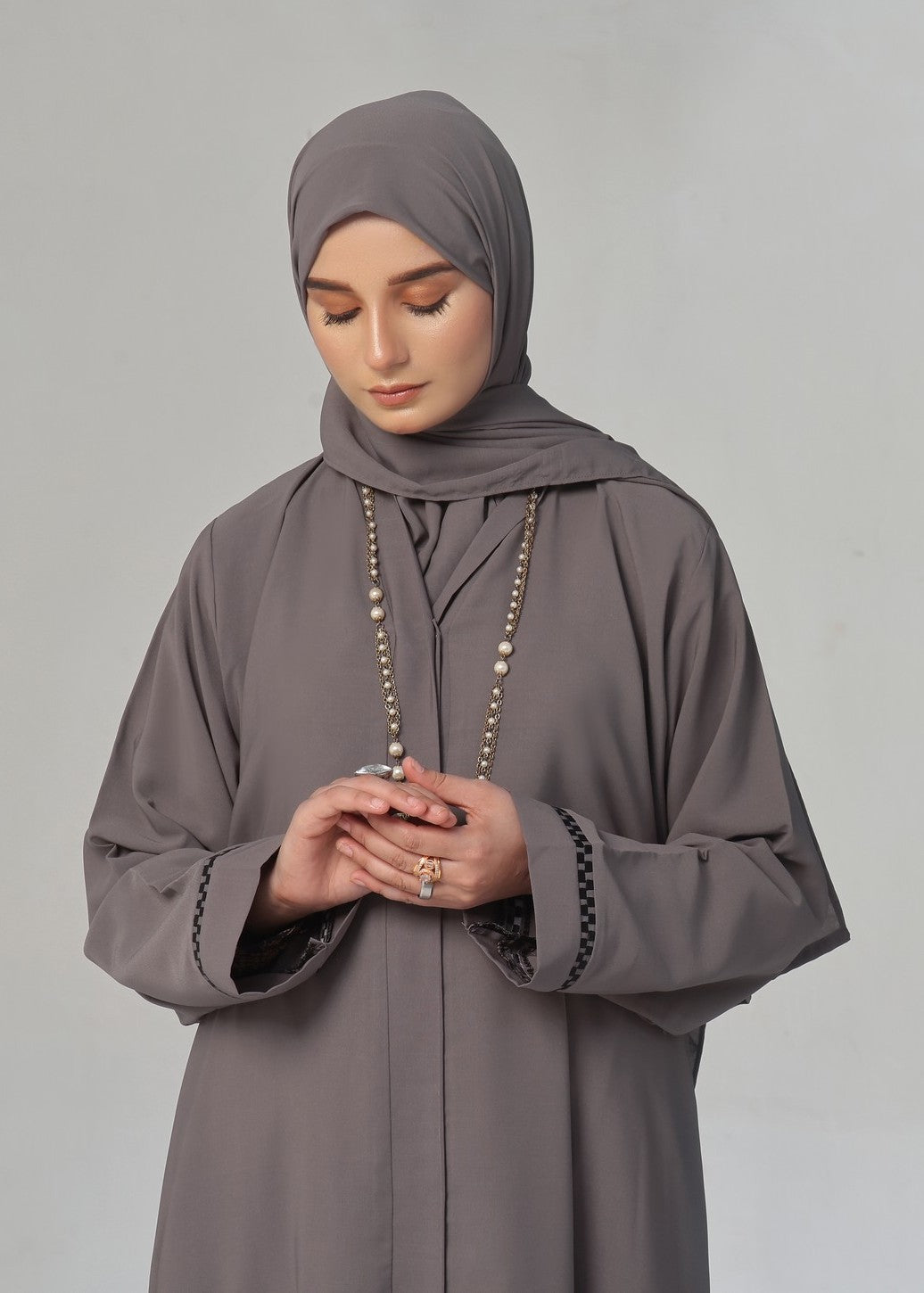 nidha Abaya in Grey