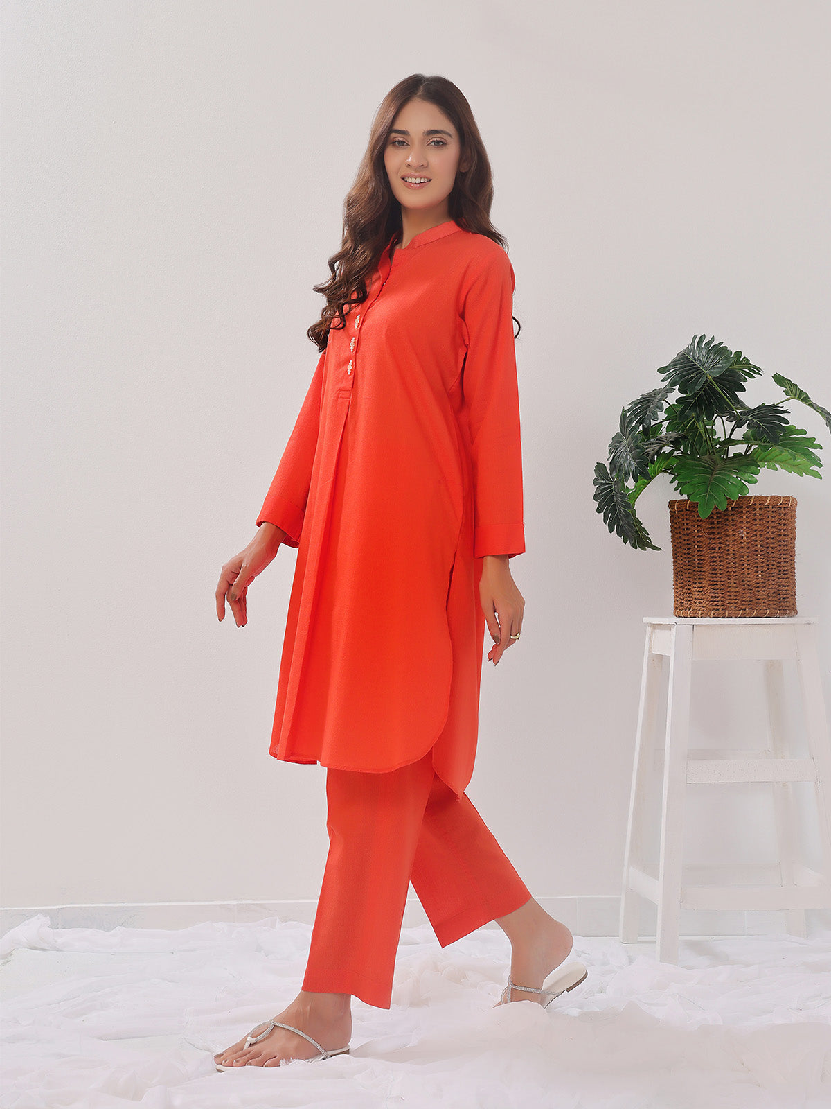 cotton Co Ord Sets in Pumpkin orange