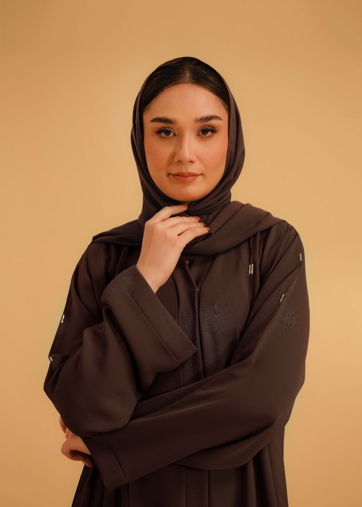 nidha Abaya in Mocha brown