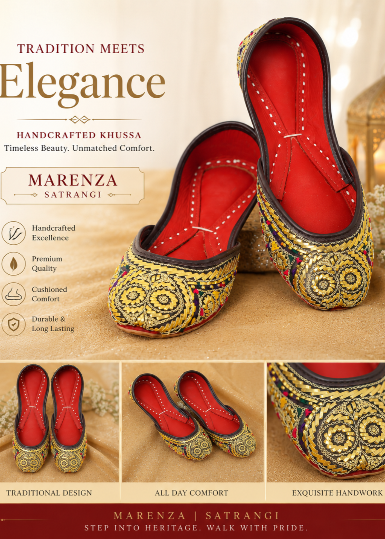 Khussa in Multi by - High Quality Women Khussa EMF8050