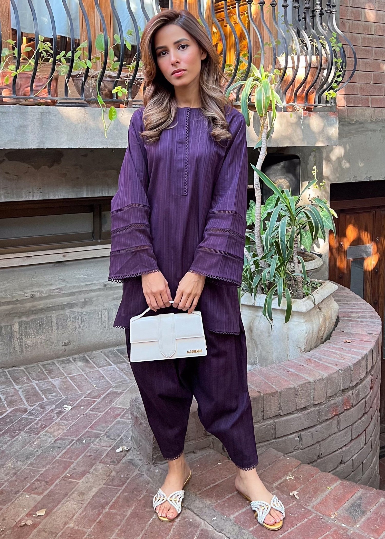 leno kara Co Ord Sets in Purple