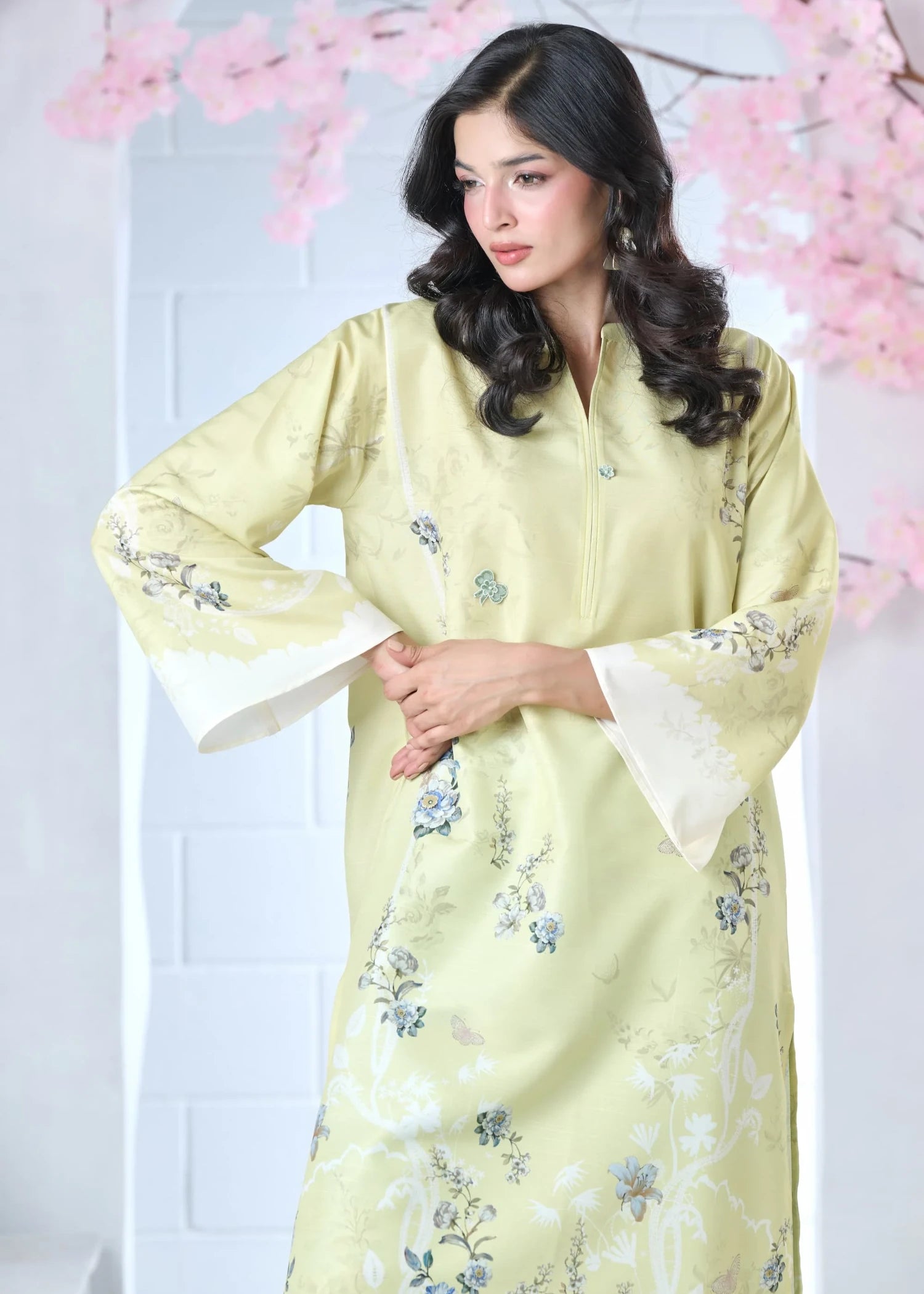 raw silk Co Ord Sets in Light yellow