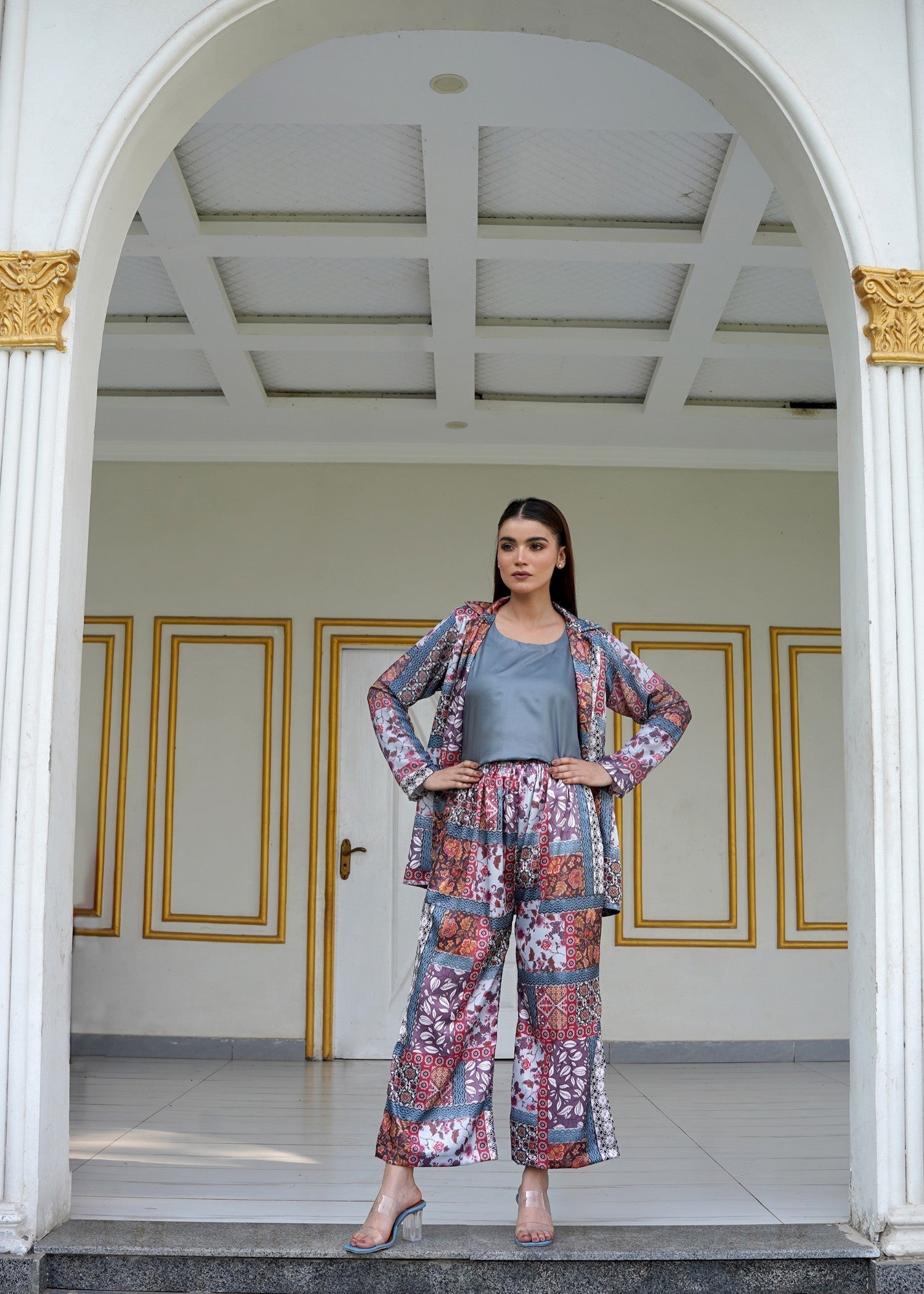 georgette Gown in Grey