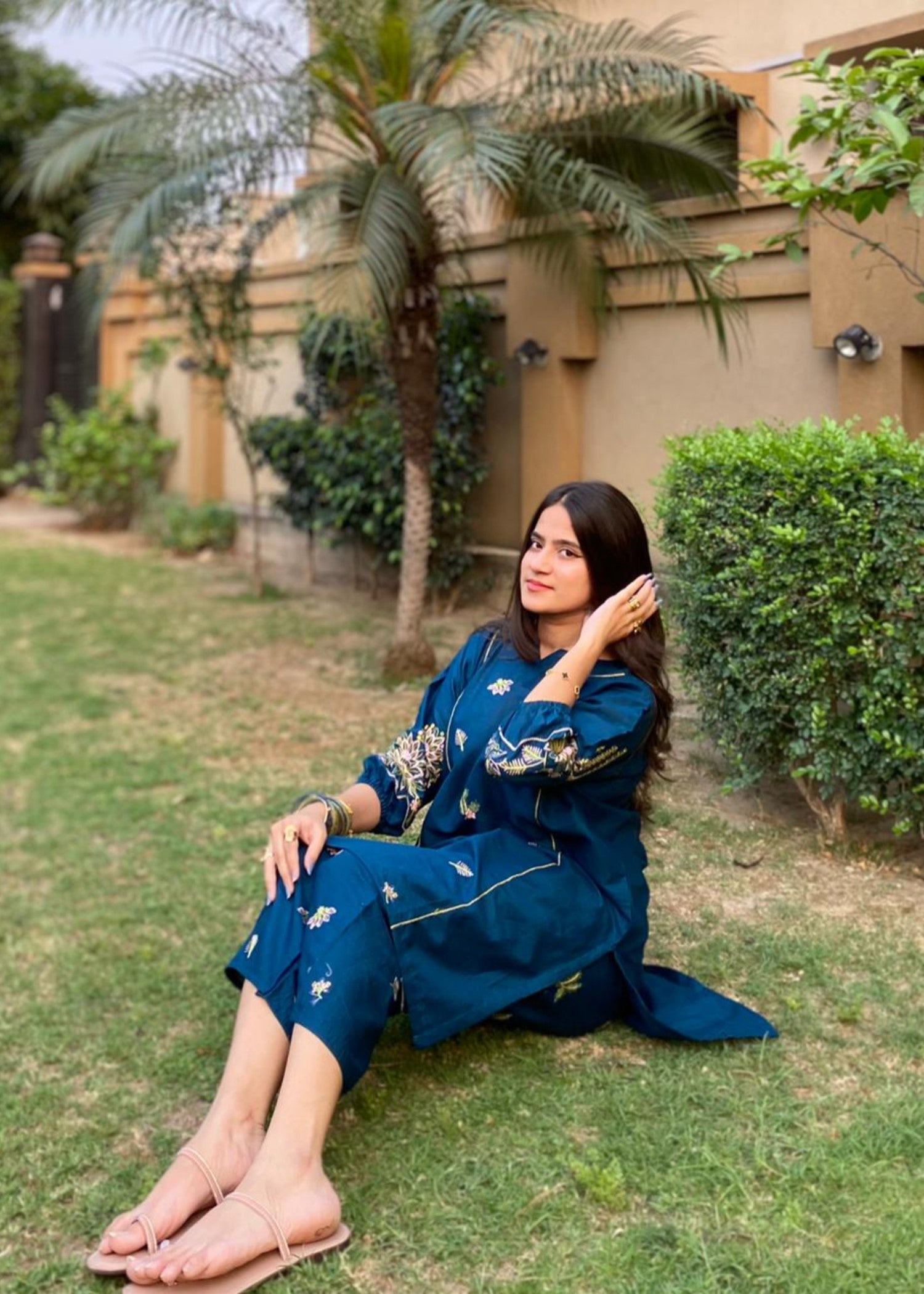 lawn cotton Co Ord Sets in Teal
