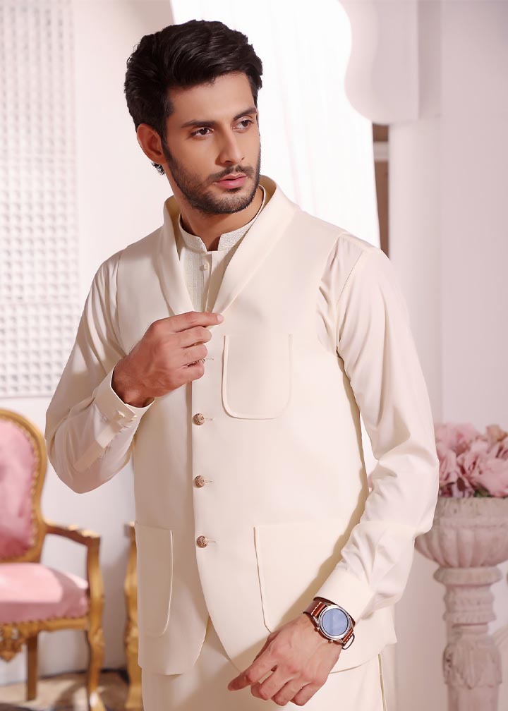 suiting Waistcoat in Cream