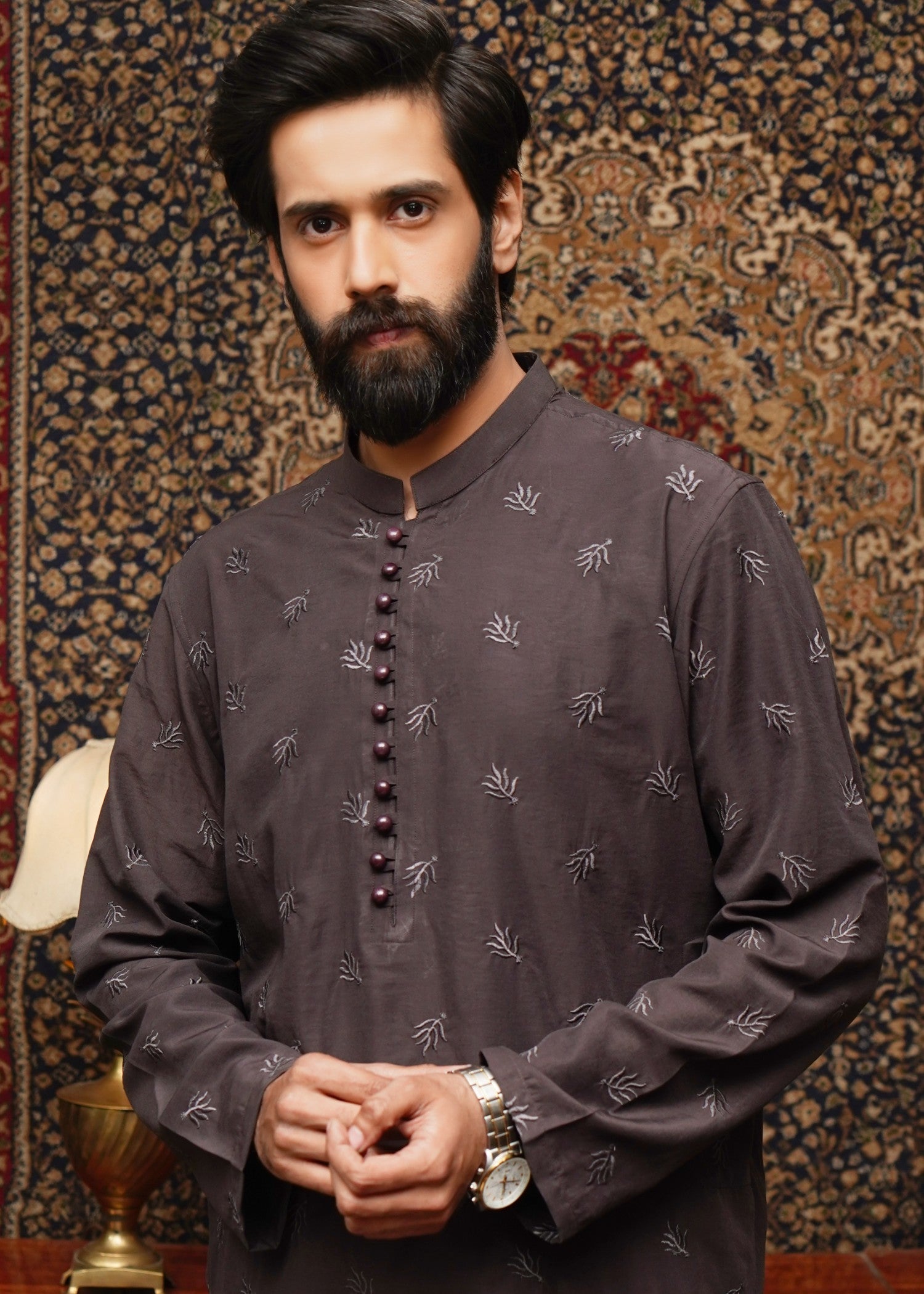 wash & wear Kurta in Chocolate brown by Maqsood Garments