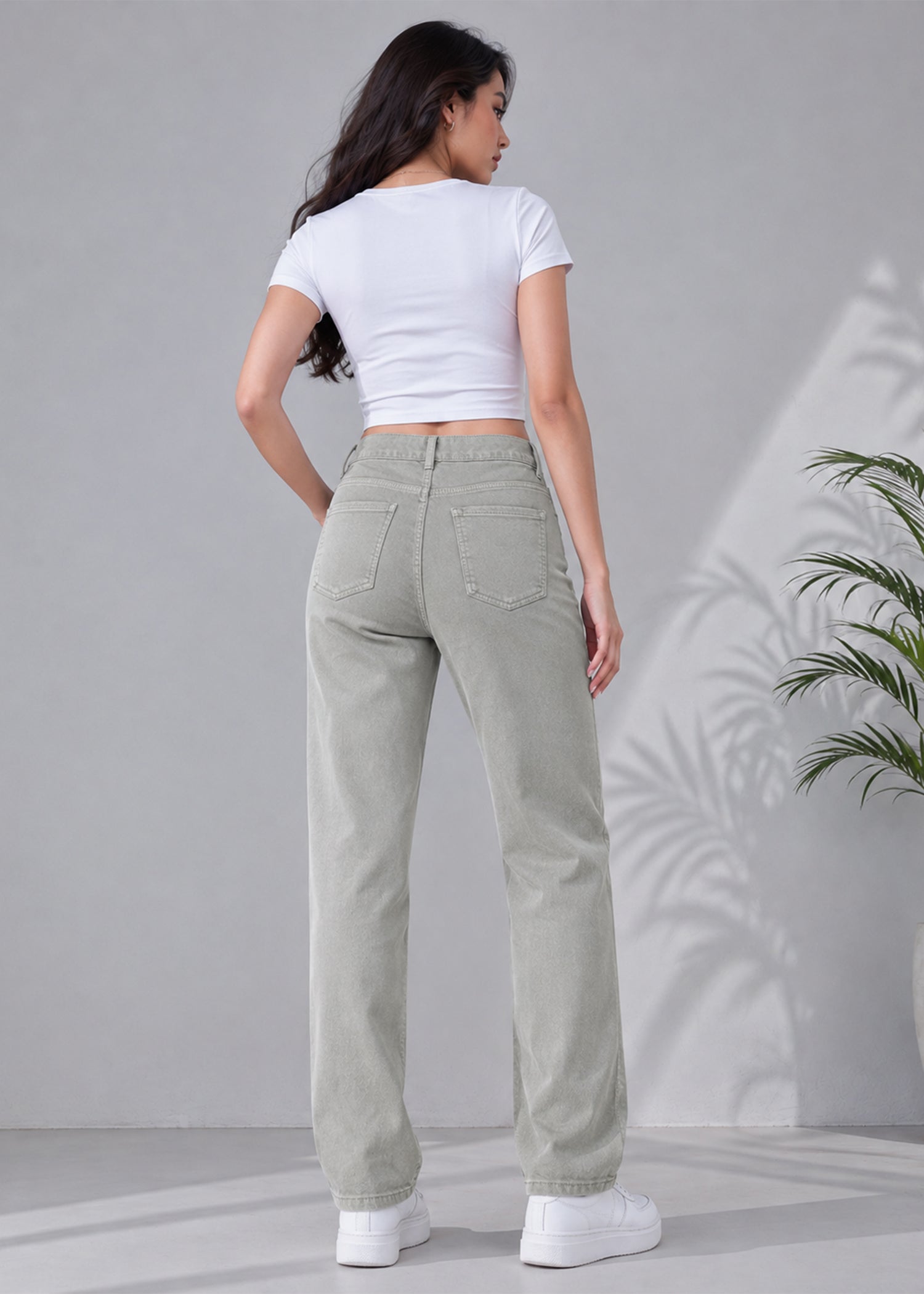 denim Jeans in Sage green