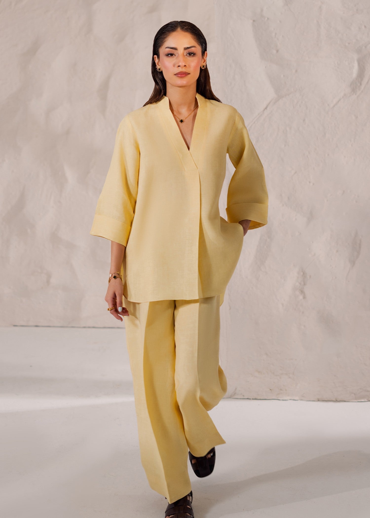 linen Co Ord Sets in Butter