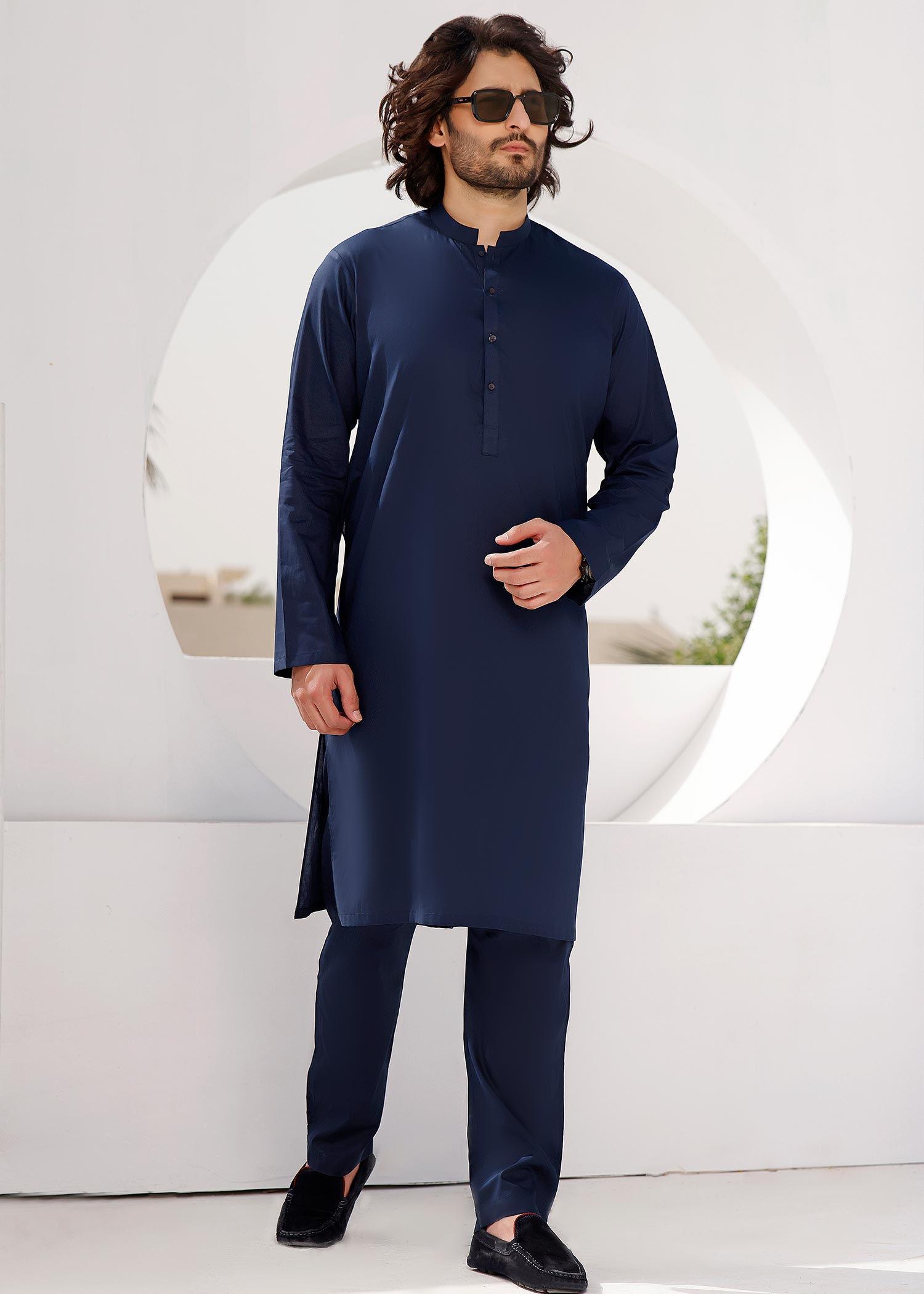 cotton Kurta Set in Navy blue by The Great Masters (TGM)