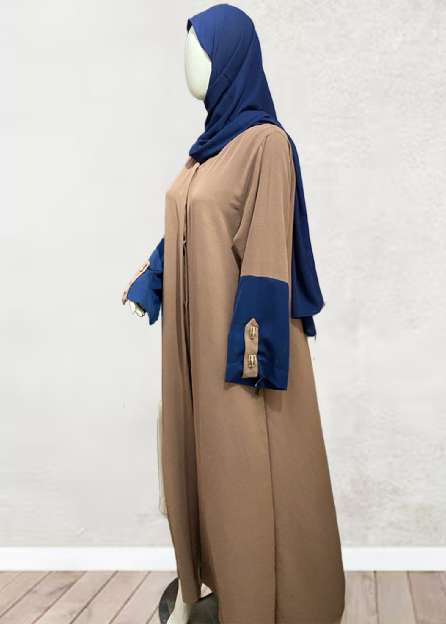crepe georgette Abaya in Hazelwood brown