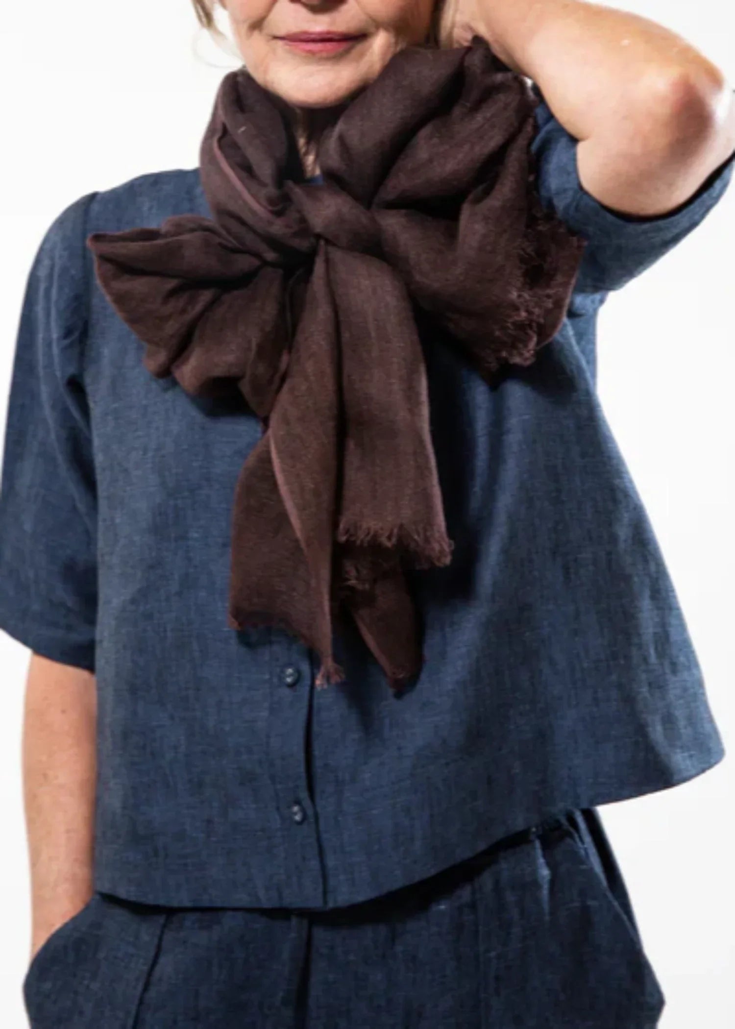 lawn Hijab in Dark brown