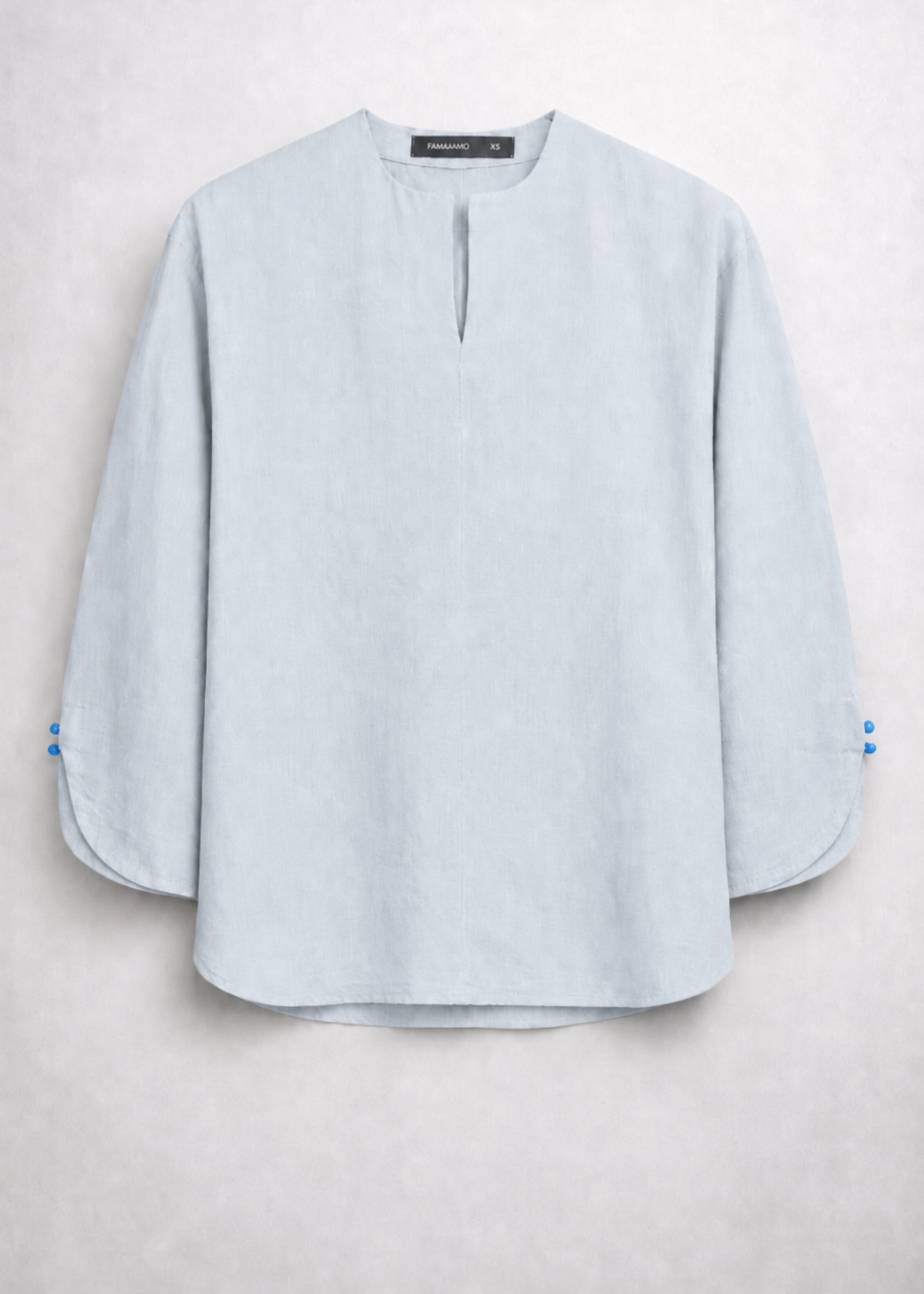 cotton linen Top in Ice blue
