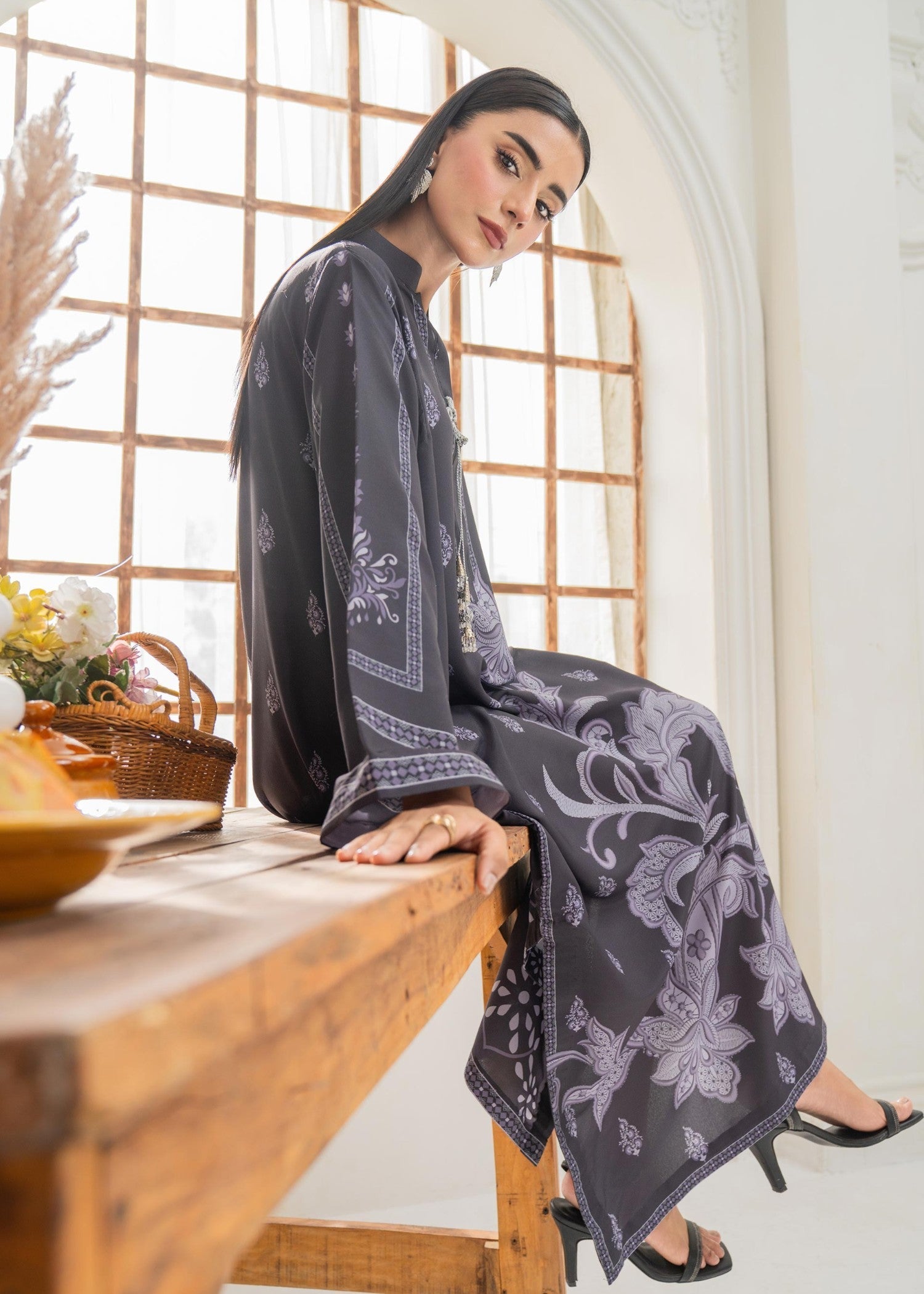 lawn Kaftan in Grey