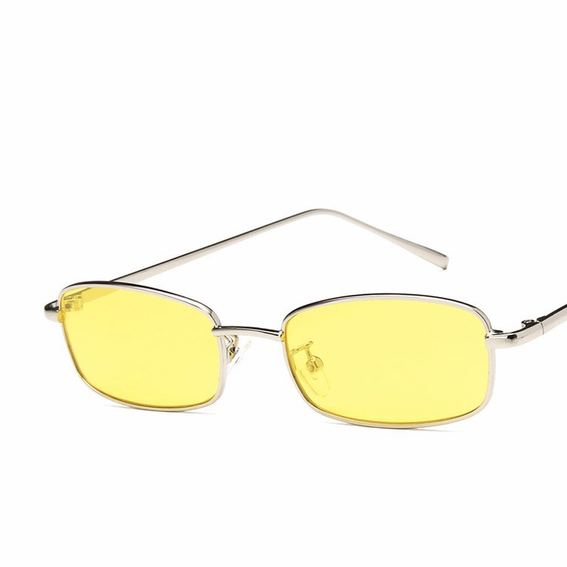 Sunglasses European and American Niche Box Jump Di Sunglasses Color Retro Hong Kong Style Gold