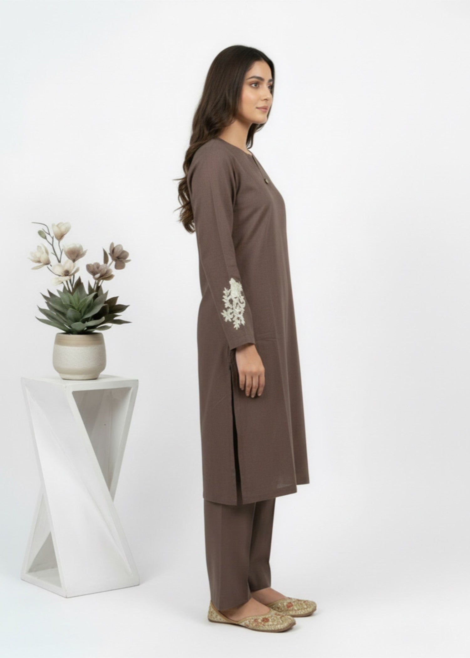 wash & wear Kurta Set in Brunette brown
