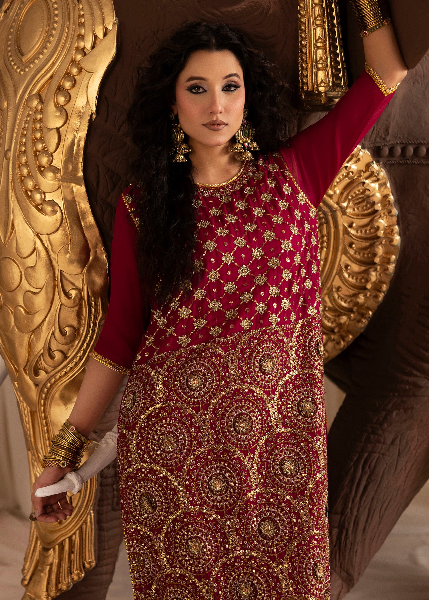 chiffon Kaftan in Purple