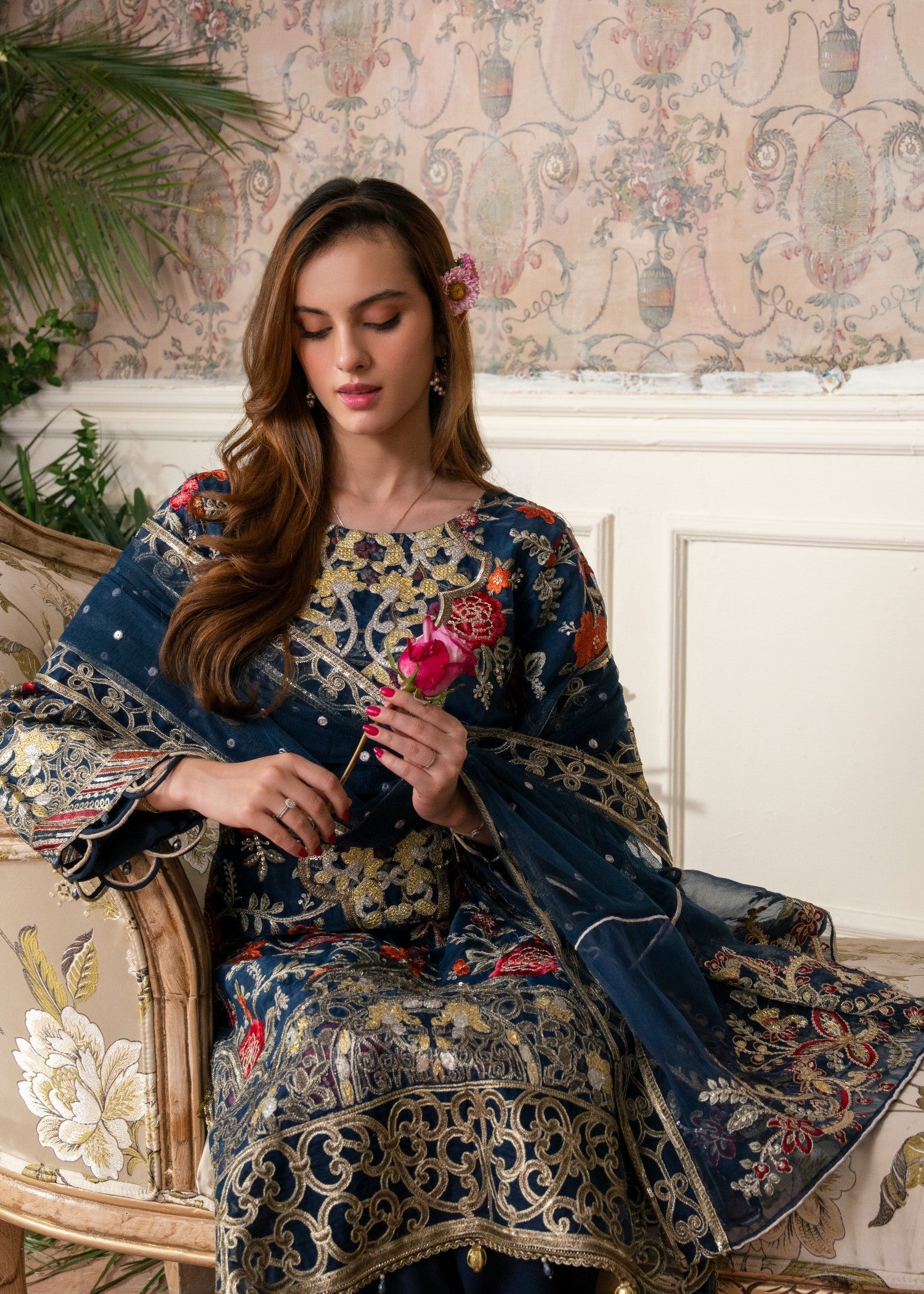 viscose Kurta Set in Midnight