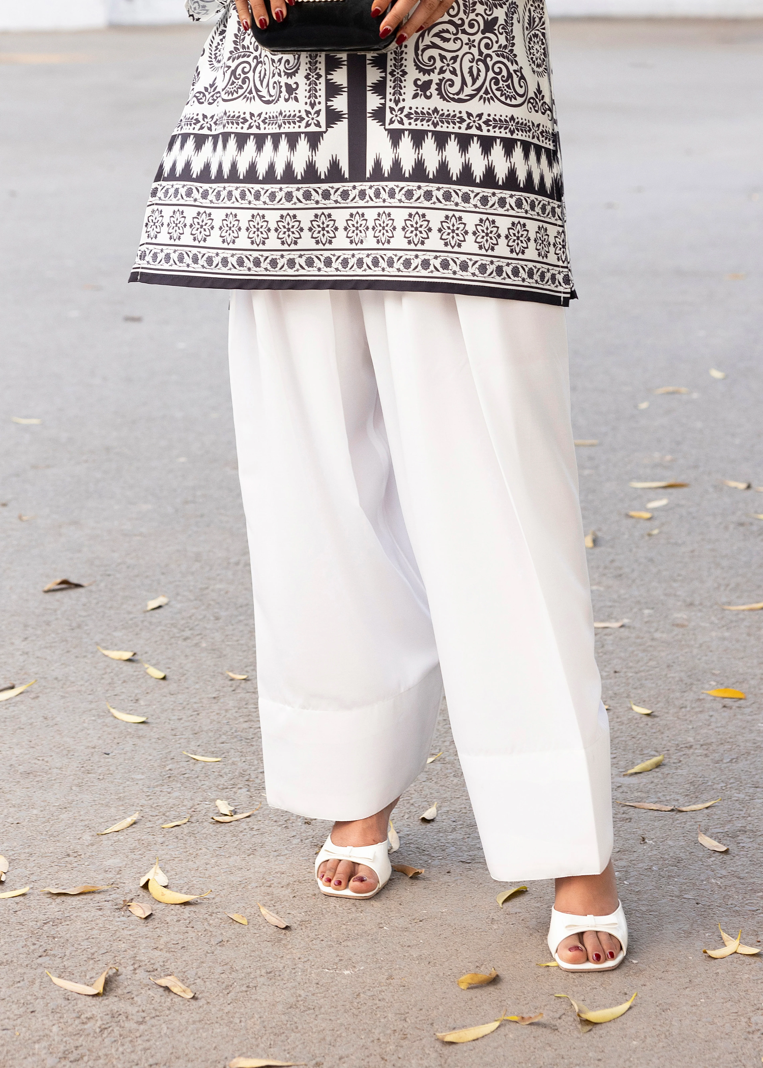 lawn Shalwar in White