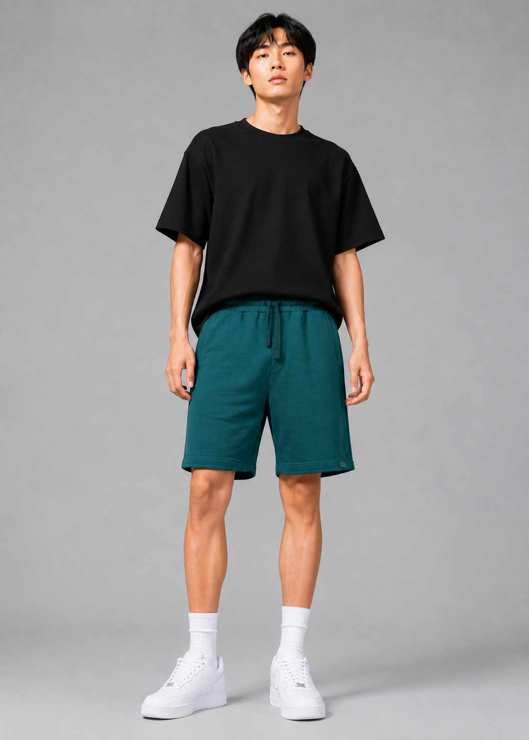 french terry Shorts in Bottle green