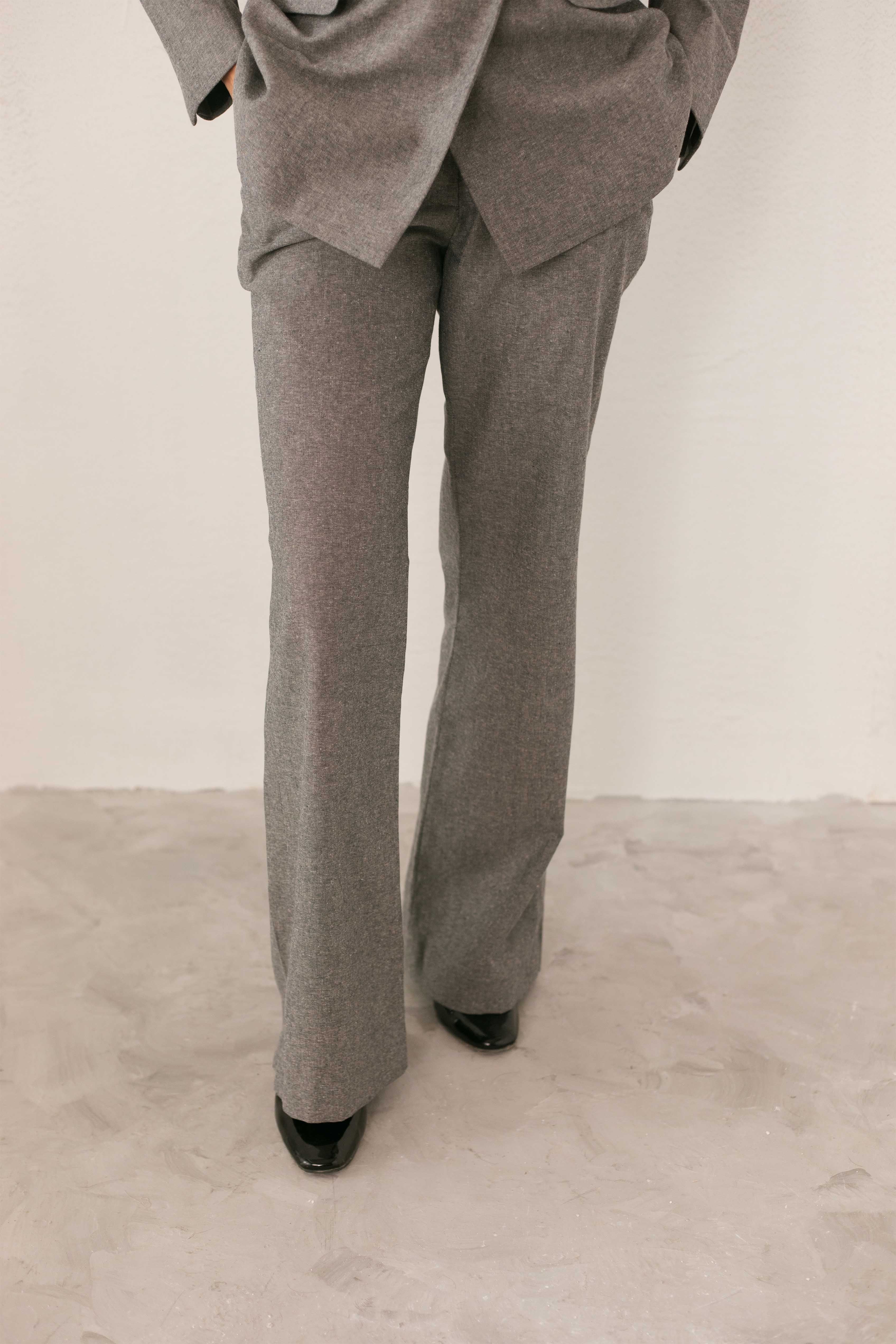 zari cotton Trousers in Ash grey