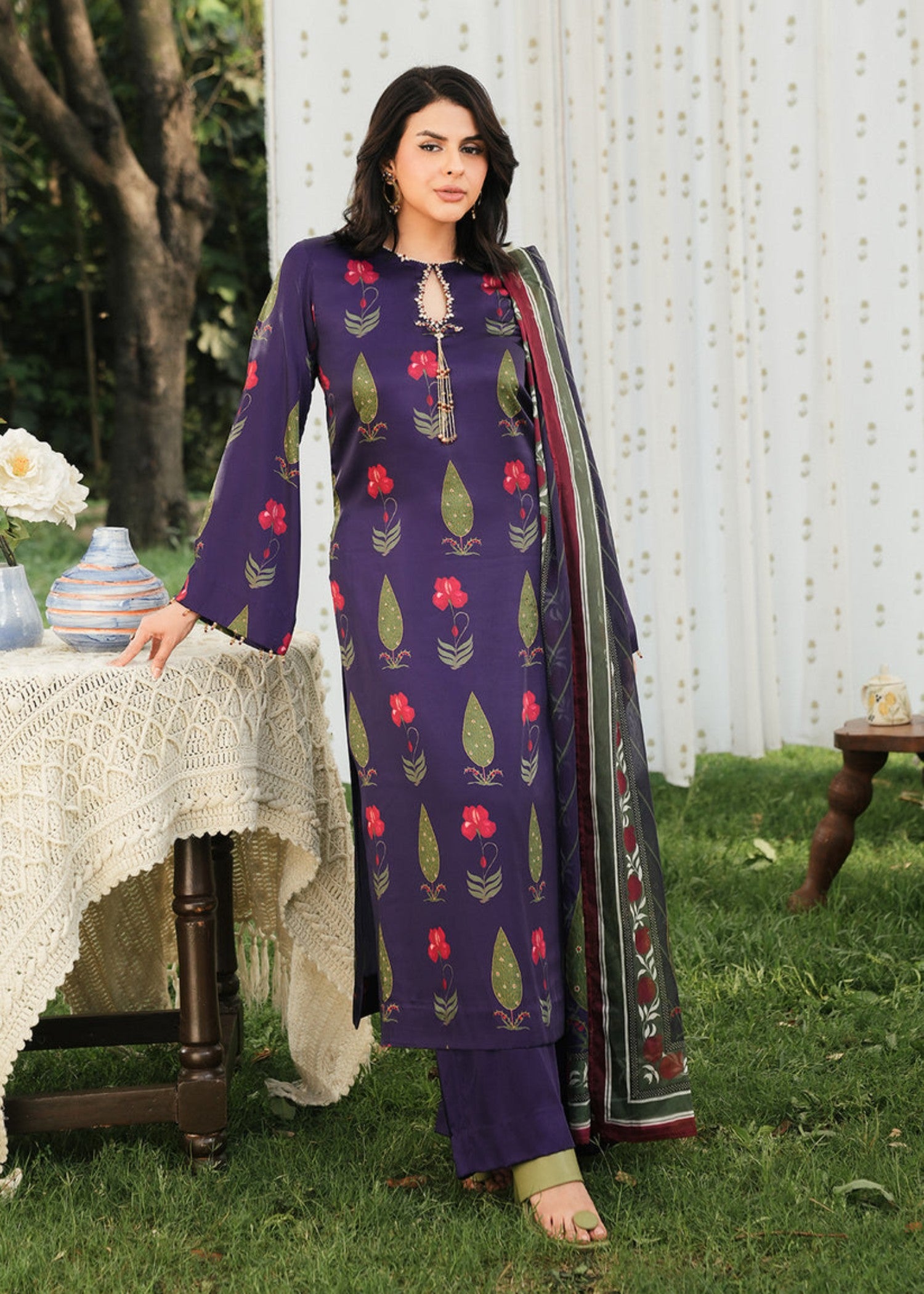 silk Kurti in Blue