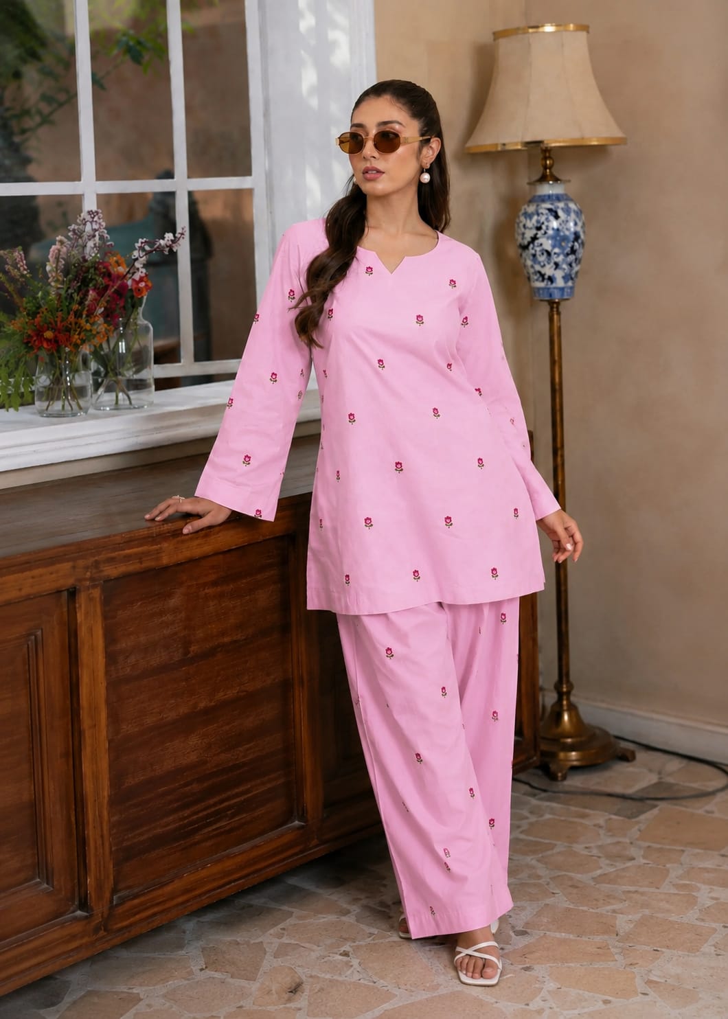 lawn Co Ord Sets in Pink