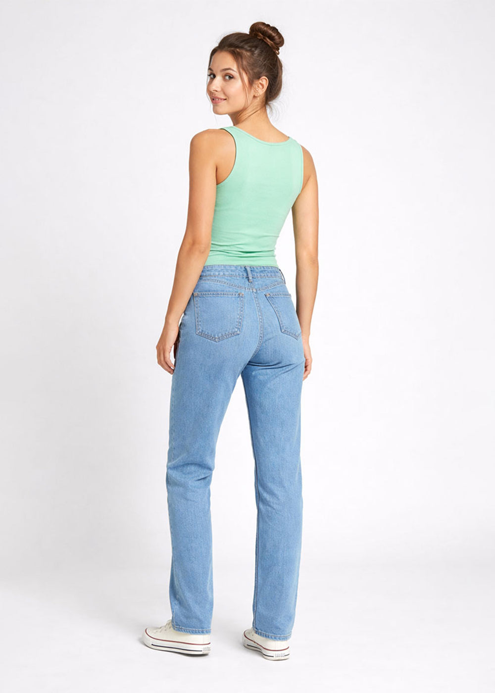 cotton jersey Tank Top in Mint green